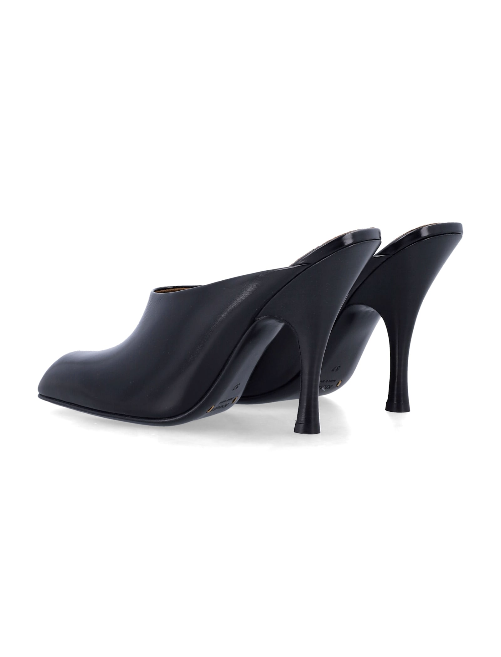 Khaite Black Glazed Leather Colt Mule In Black