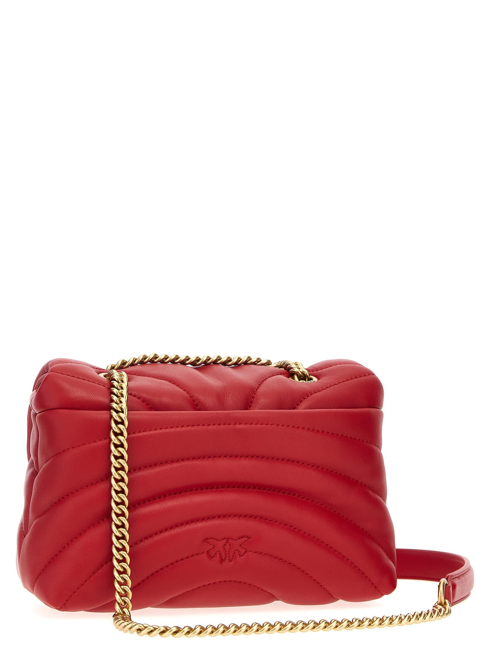 Shop Pinko Love Puff Mini Crossbody Bag In Red