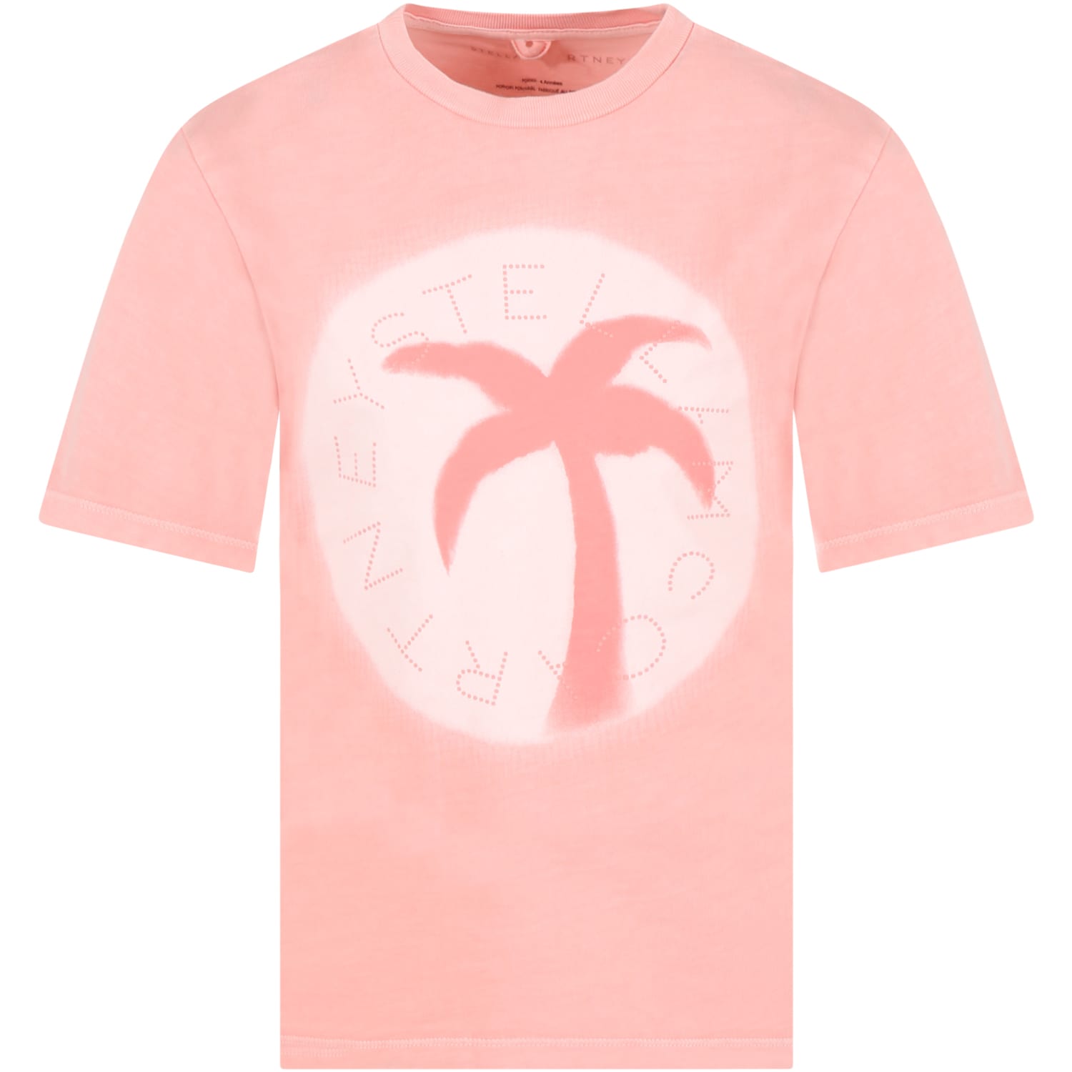 Stella Mccartney PINK T-SHIRT FOR GIRL WITH LOGO