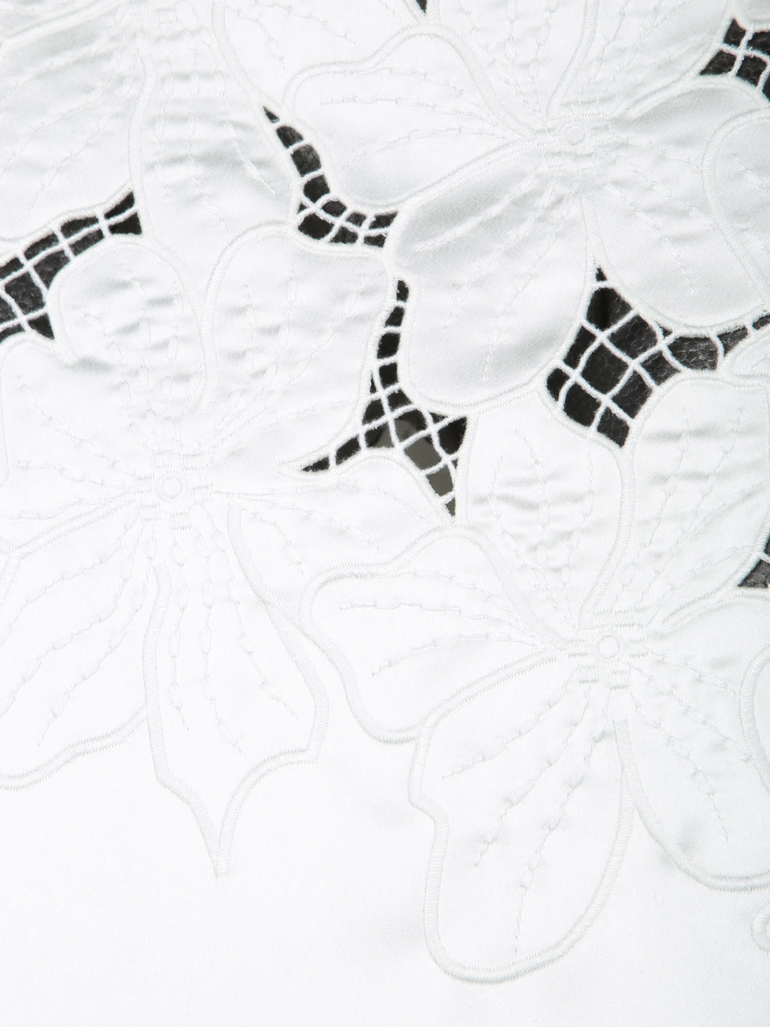 Shop Genny Long Flower Satin Skirt In White