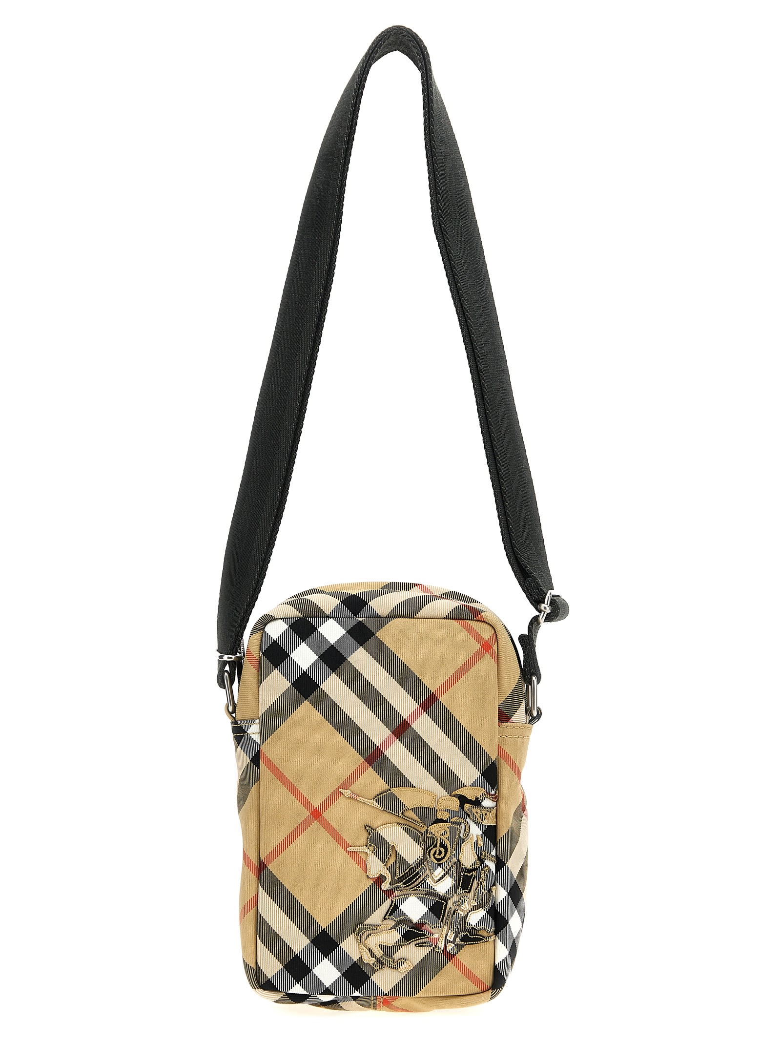 Shop Burberry Check Smartphone Holder In Beige