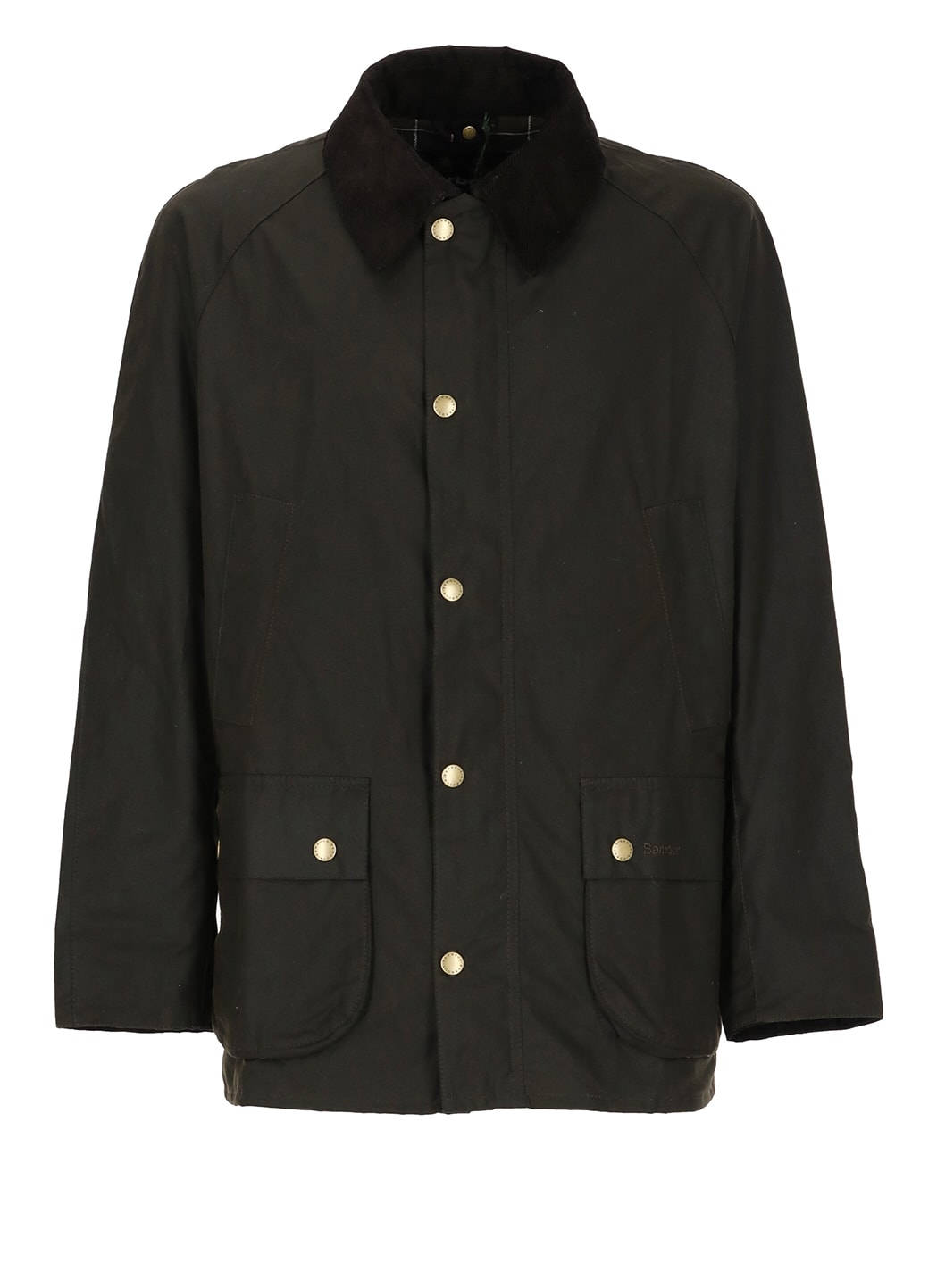 Barbour Ashby Corduroy Collar Water Resistant Waxed Cotton Jacket In Black