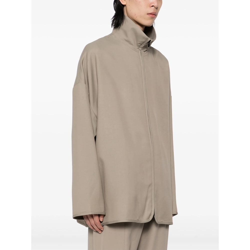 Fear Of God Virgin Wool-blend High-neck Jacket In Neutral