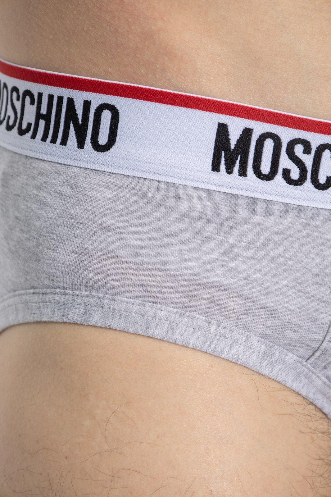 Shop Moschino Two-pack Logo Waistband Briefs