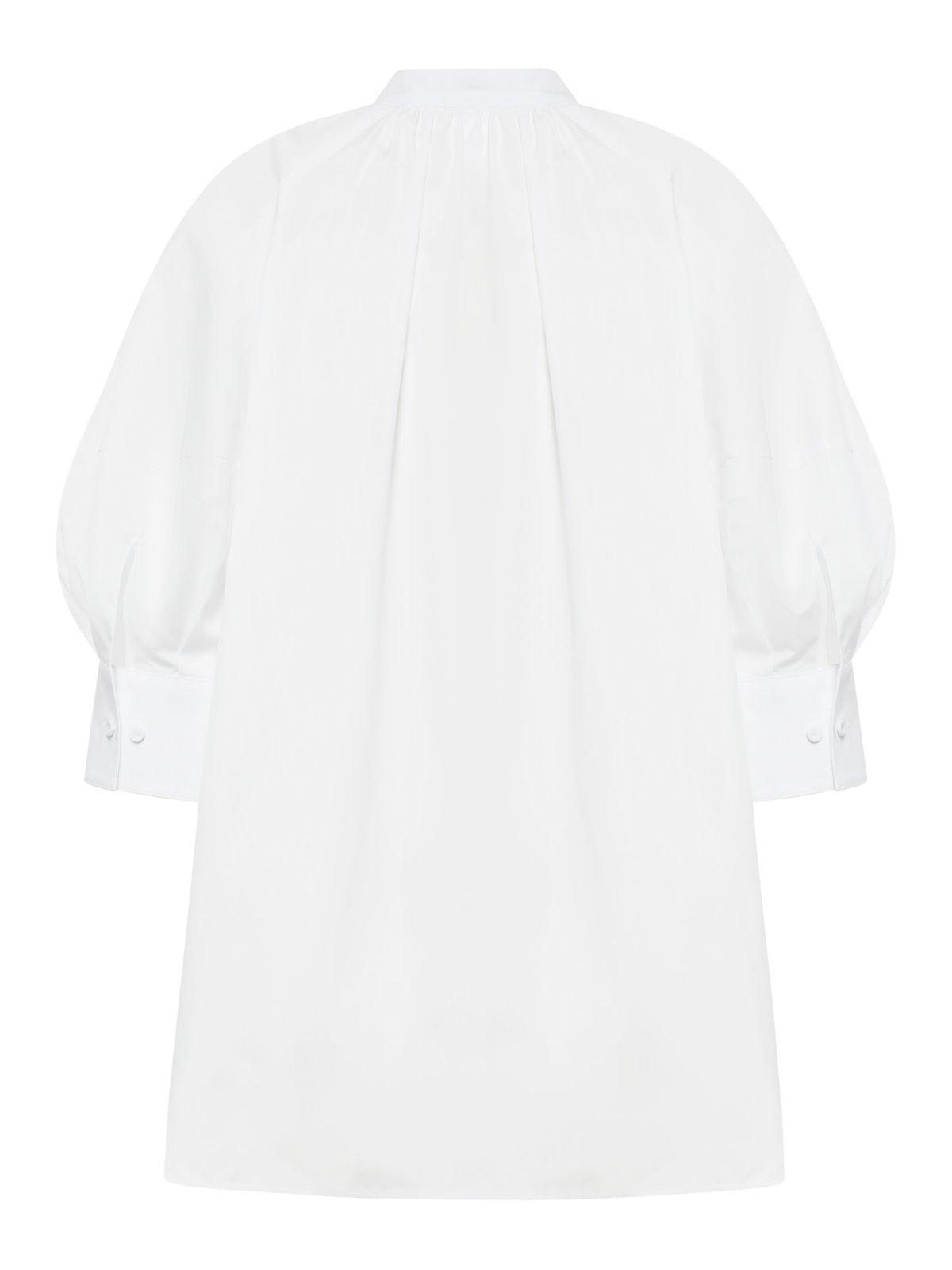 Shop Max Mara Drawstringed Long-sleeved Shirt In White
