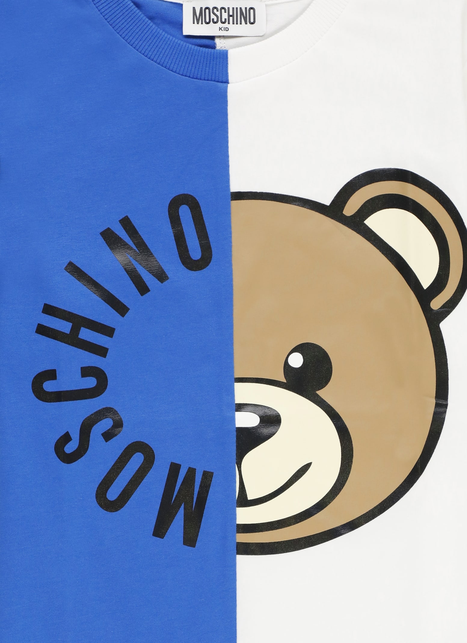 Shop Moschino T-shirt With Print In Blue