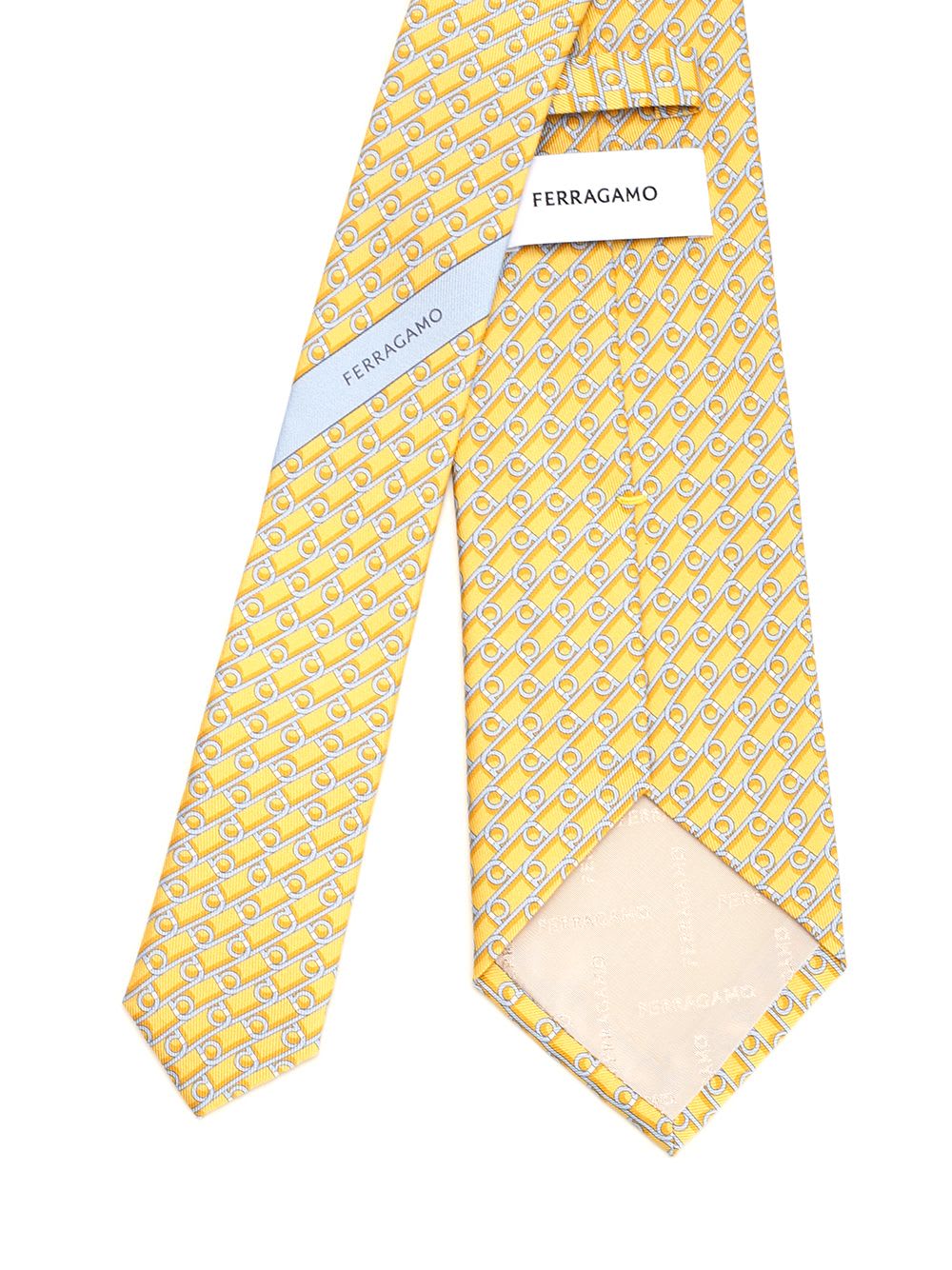 Shop Ferragamo Silk Tie In Yellow