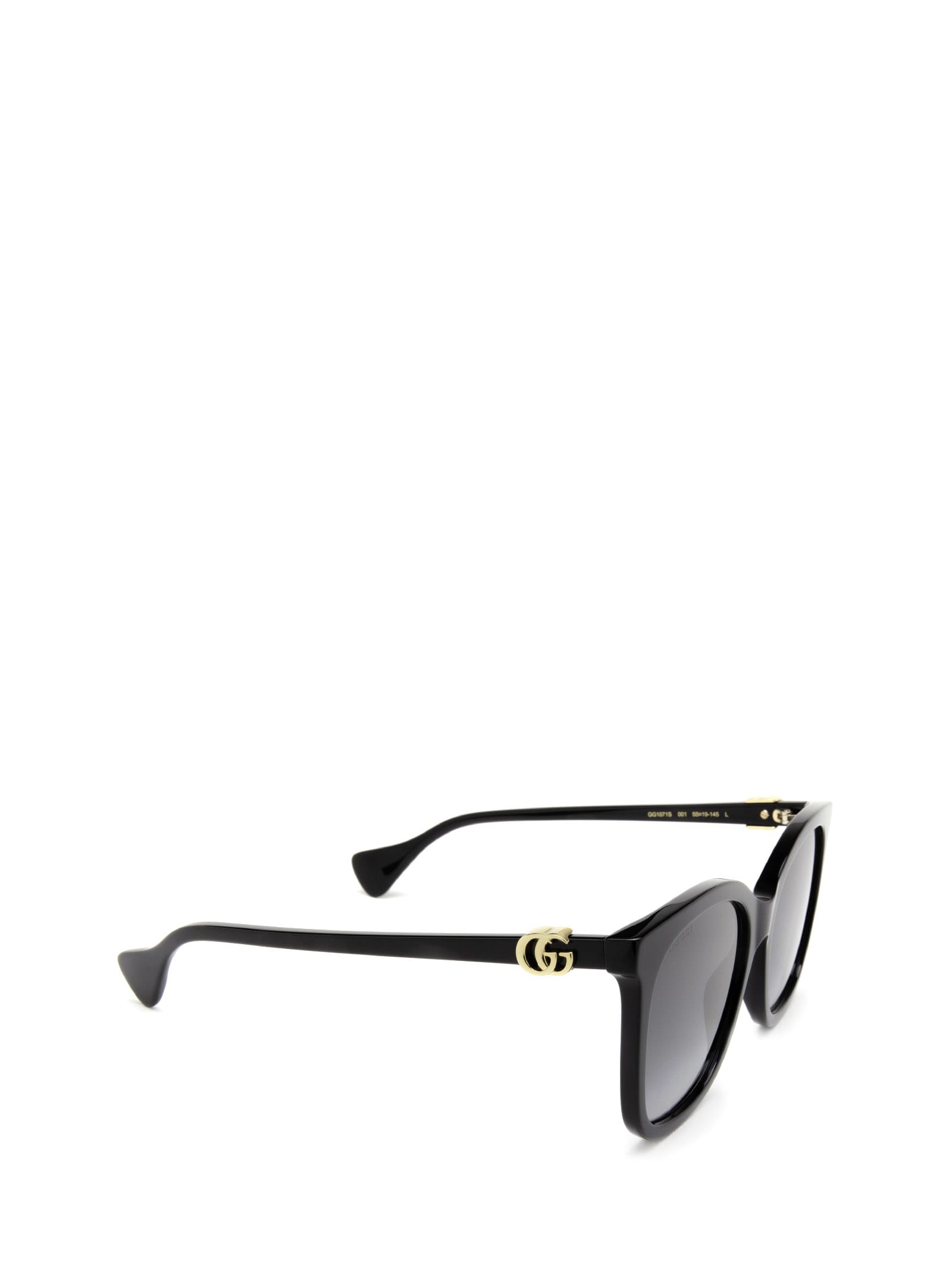 Gucci Gg1071s 001 Cat Eye Sunglasses With Mini Running In Shiny Black ...