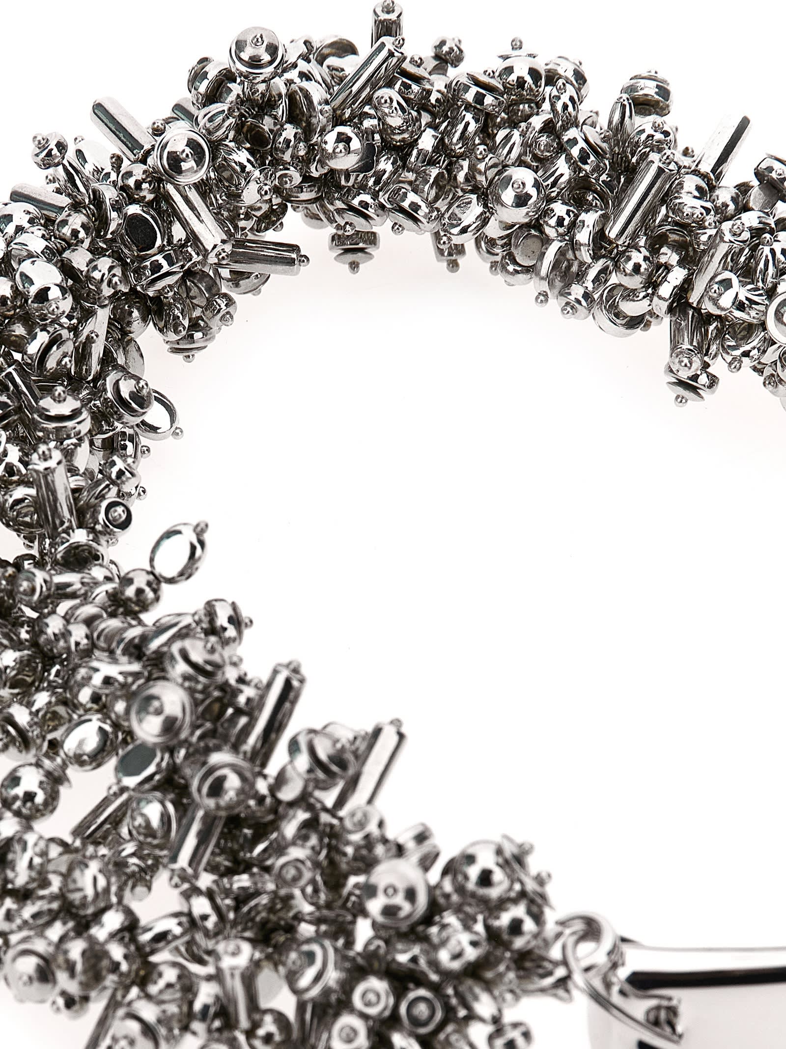 Dries Van Noten Chunky Metallic Necklace With Textured Finish