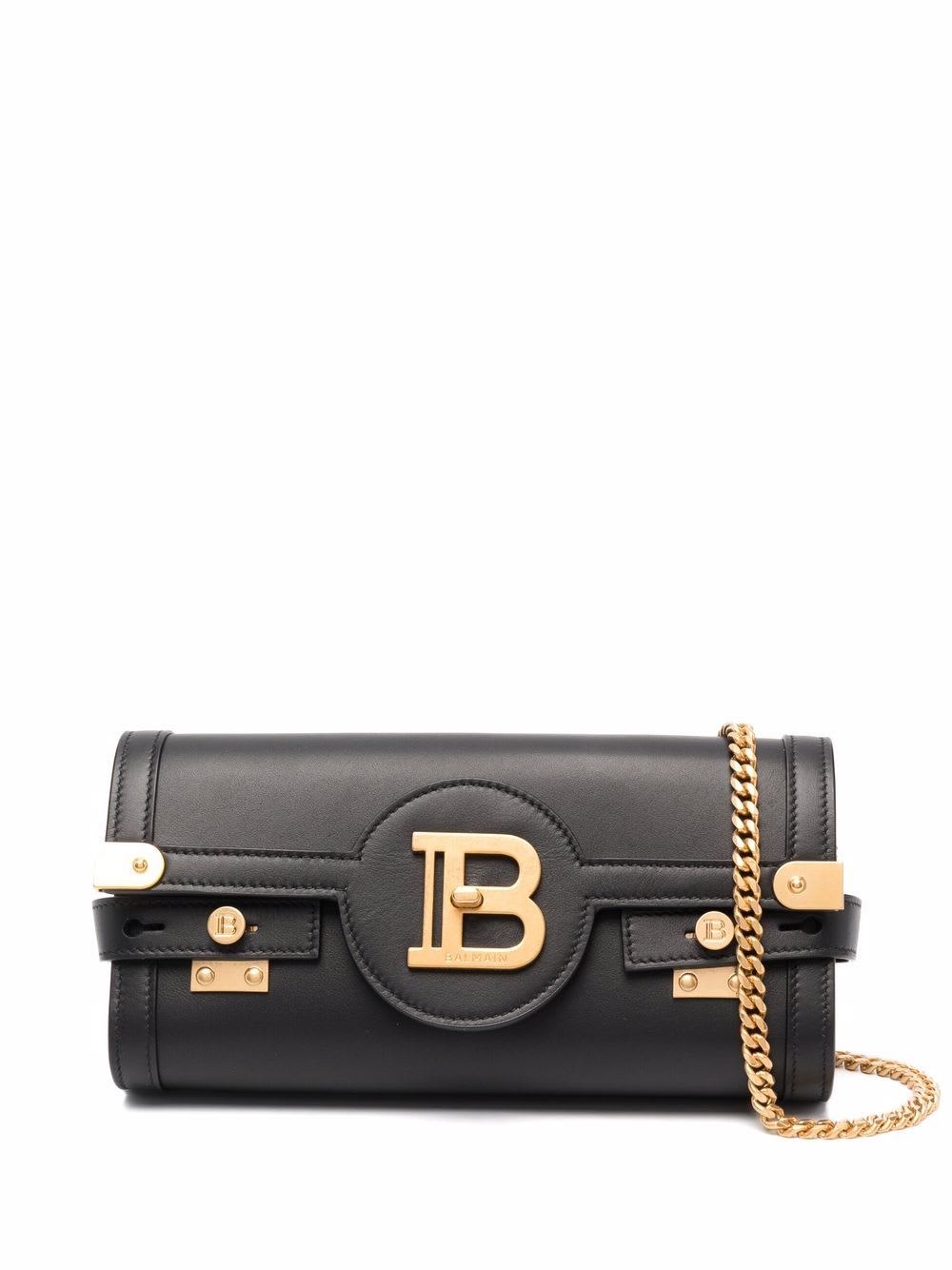 Balmain B-buzz 23 Leather Crossbody Bag In Black