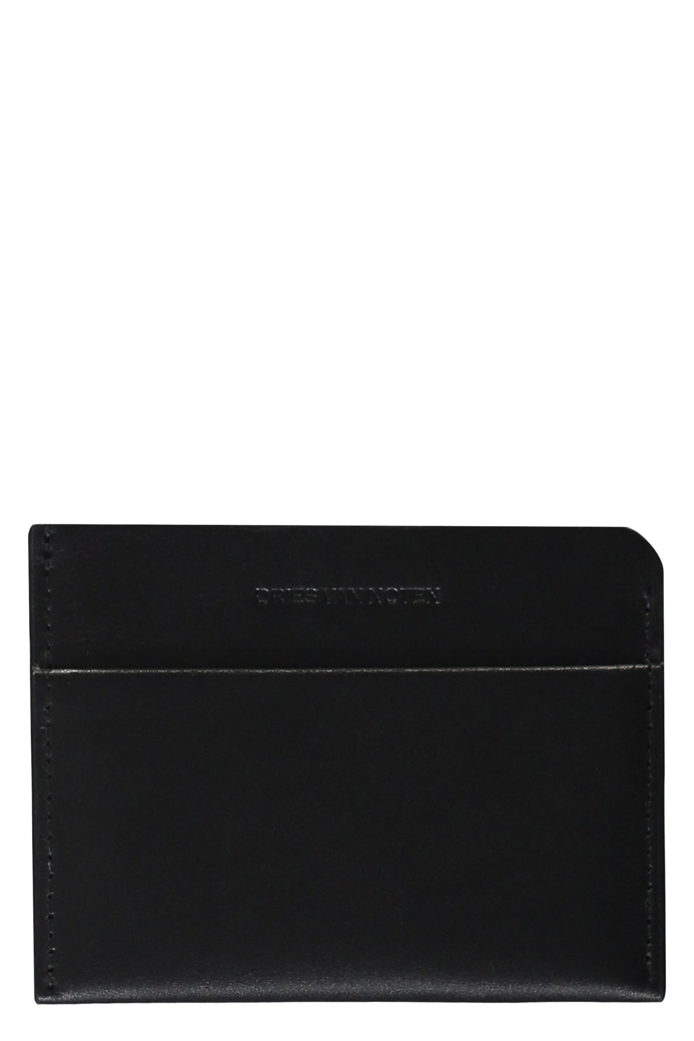 Dries Van Noten Logo Detail Leather Card Holder In Black