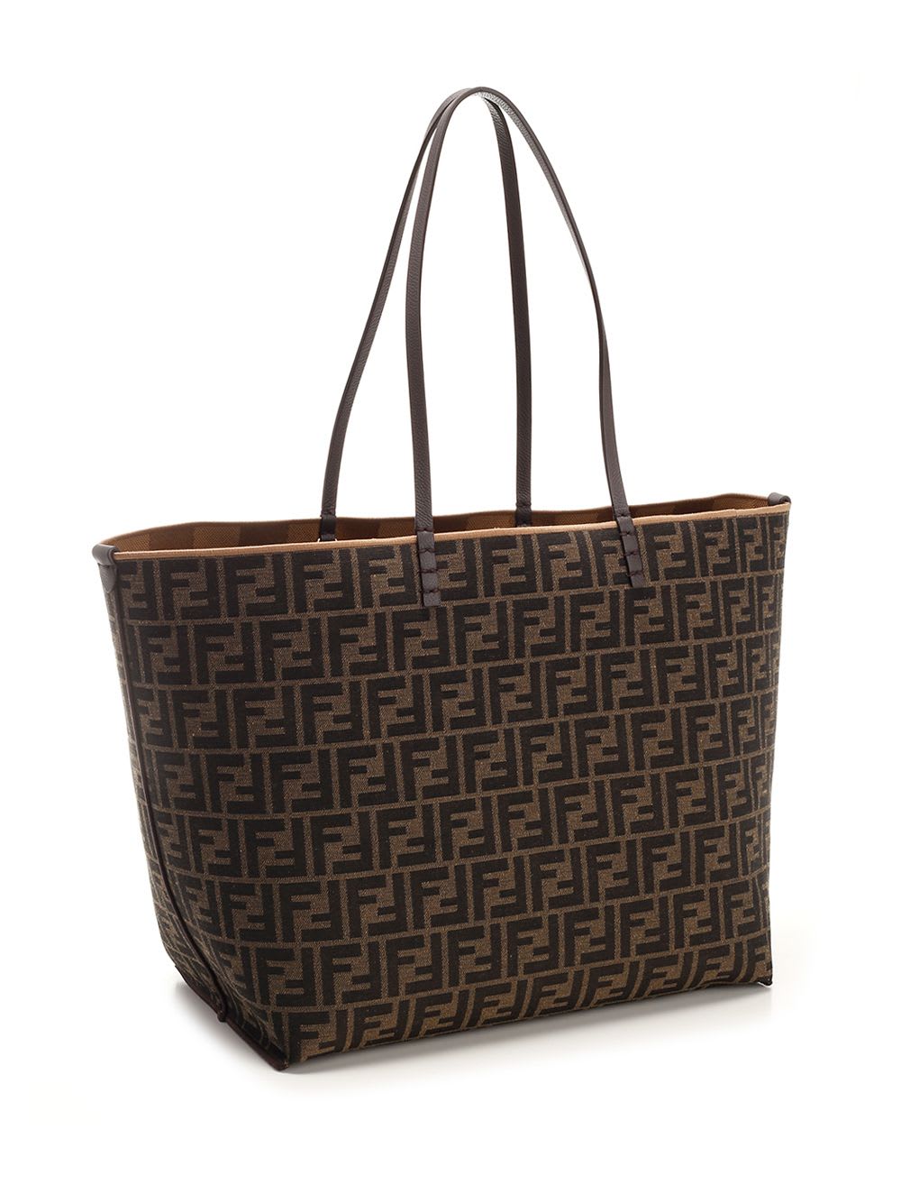 Shop Fendi Roll Large Tote Bag In Beige