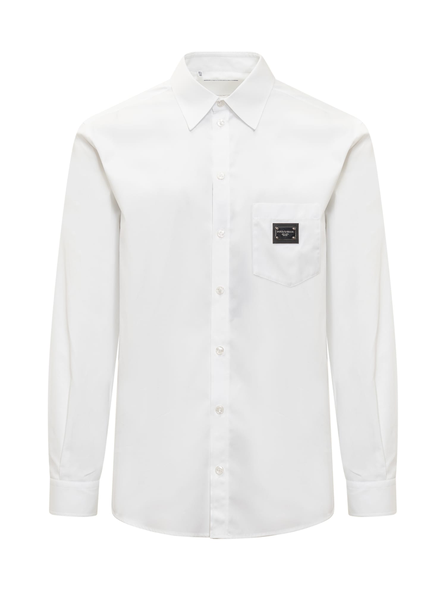 DOLCE & GABBANA SHIRT WITH LOGOED PLAQUE