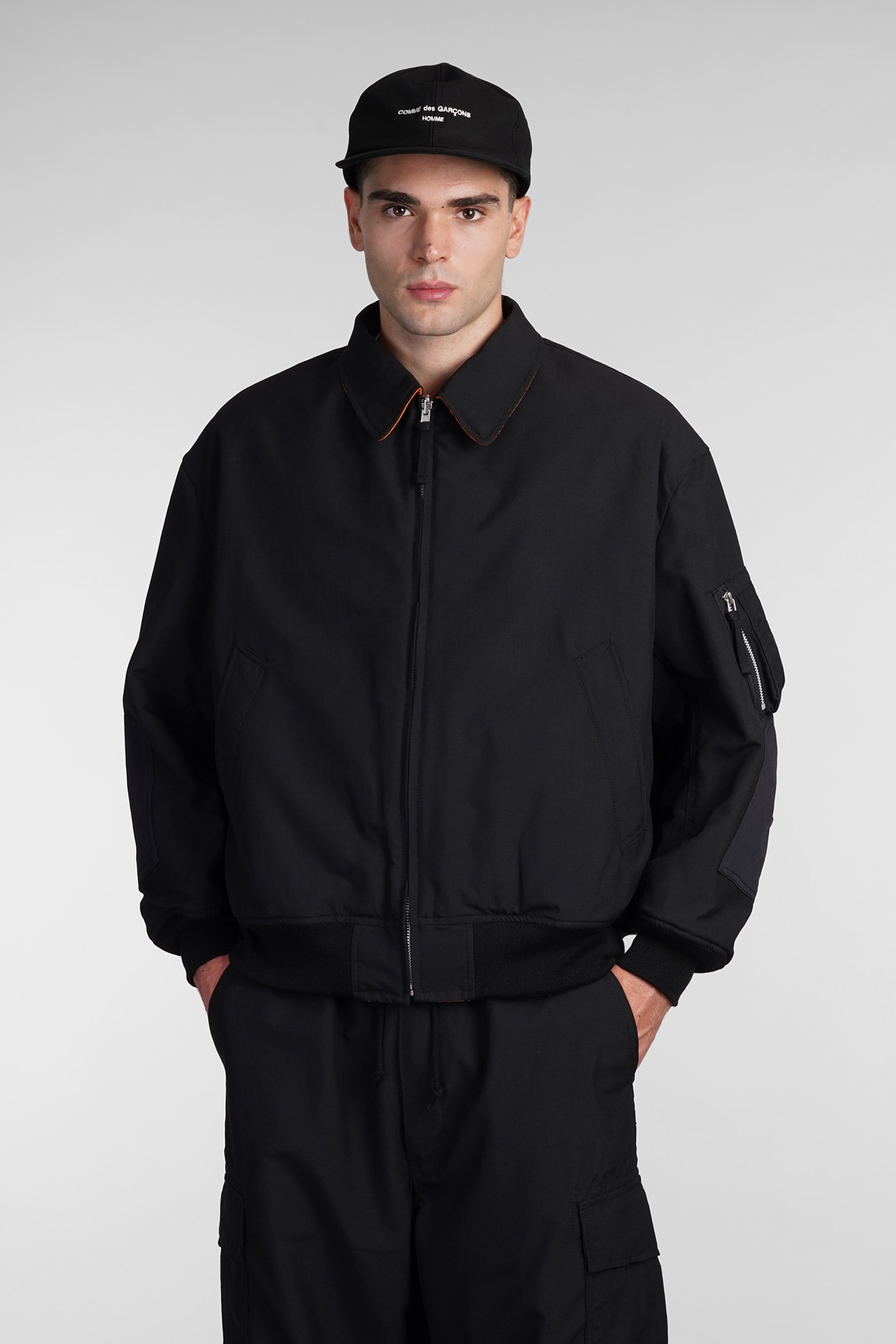 Shop Comme Des Garçons Homme Deux Bomber In Black Wool