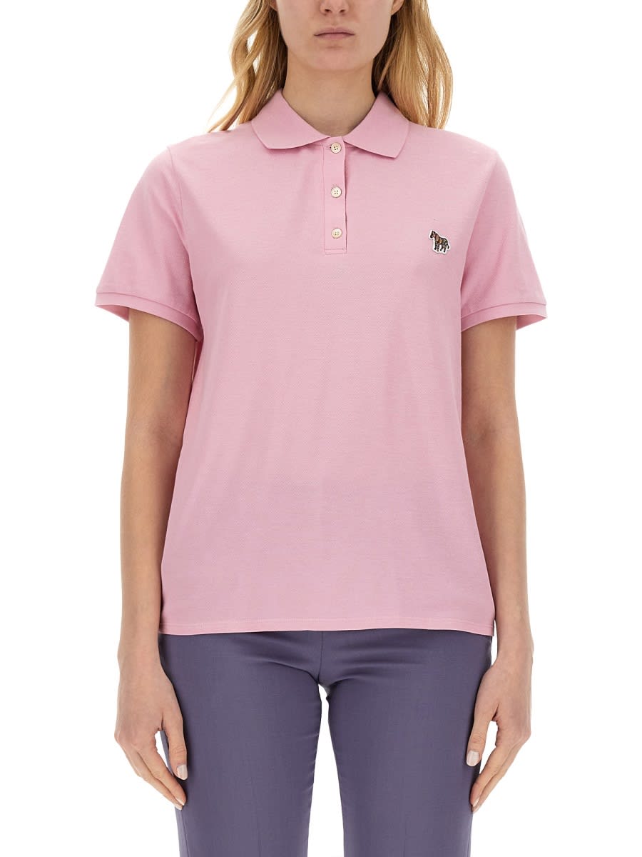 Shop Ps By Paul Smith Zebra Polo. In Pink