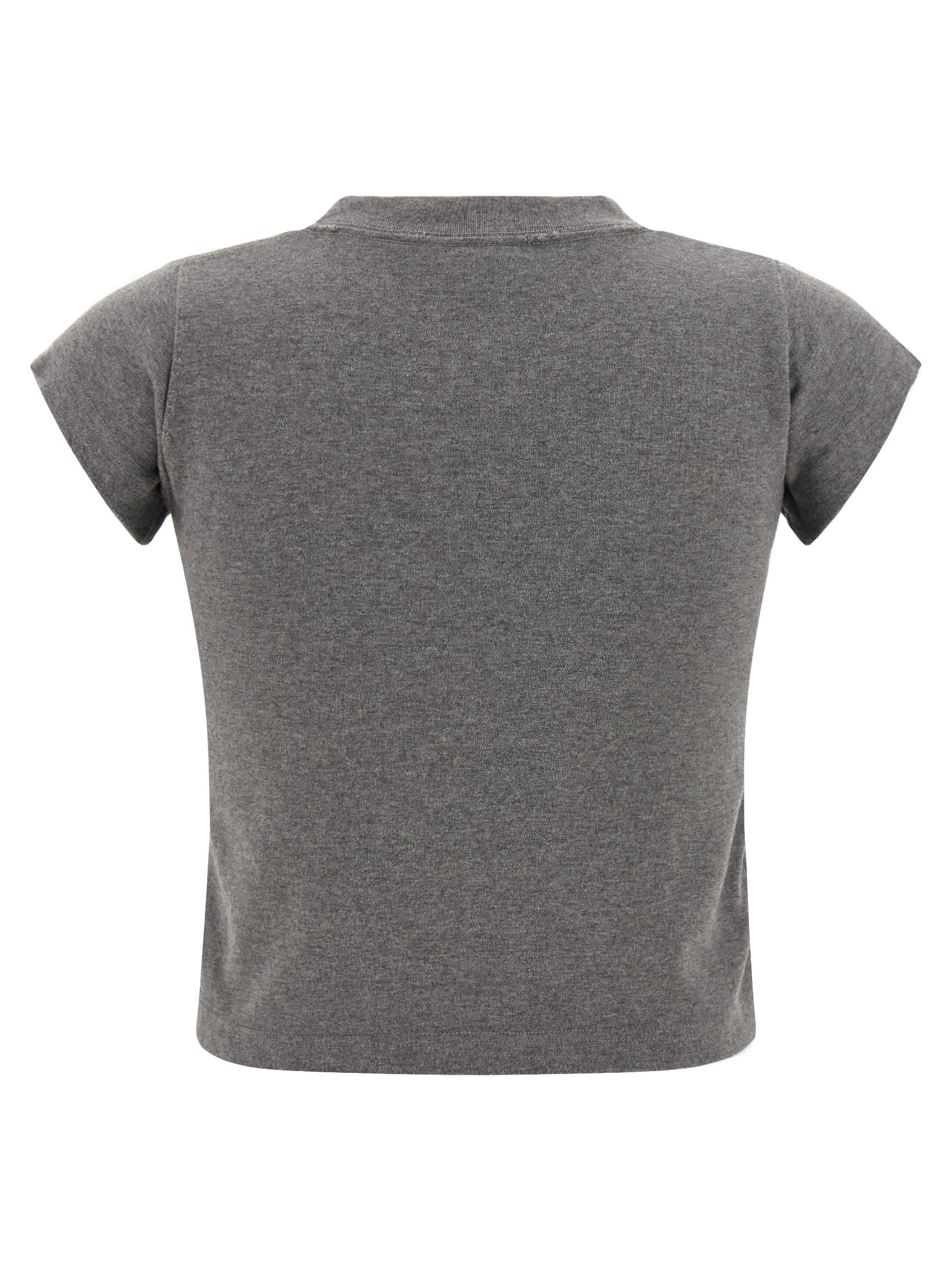 Balenciaga Casual Top With Short Sleeves And Print In Gray