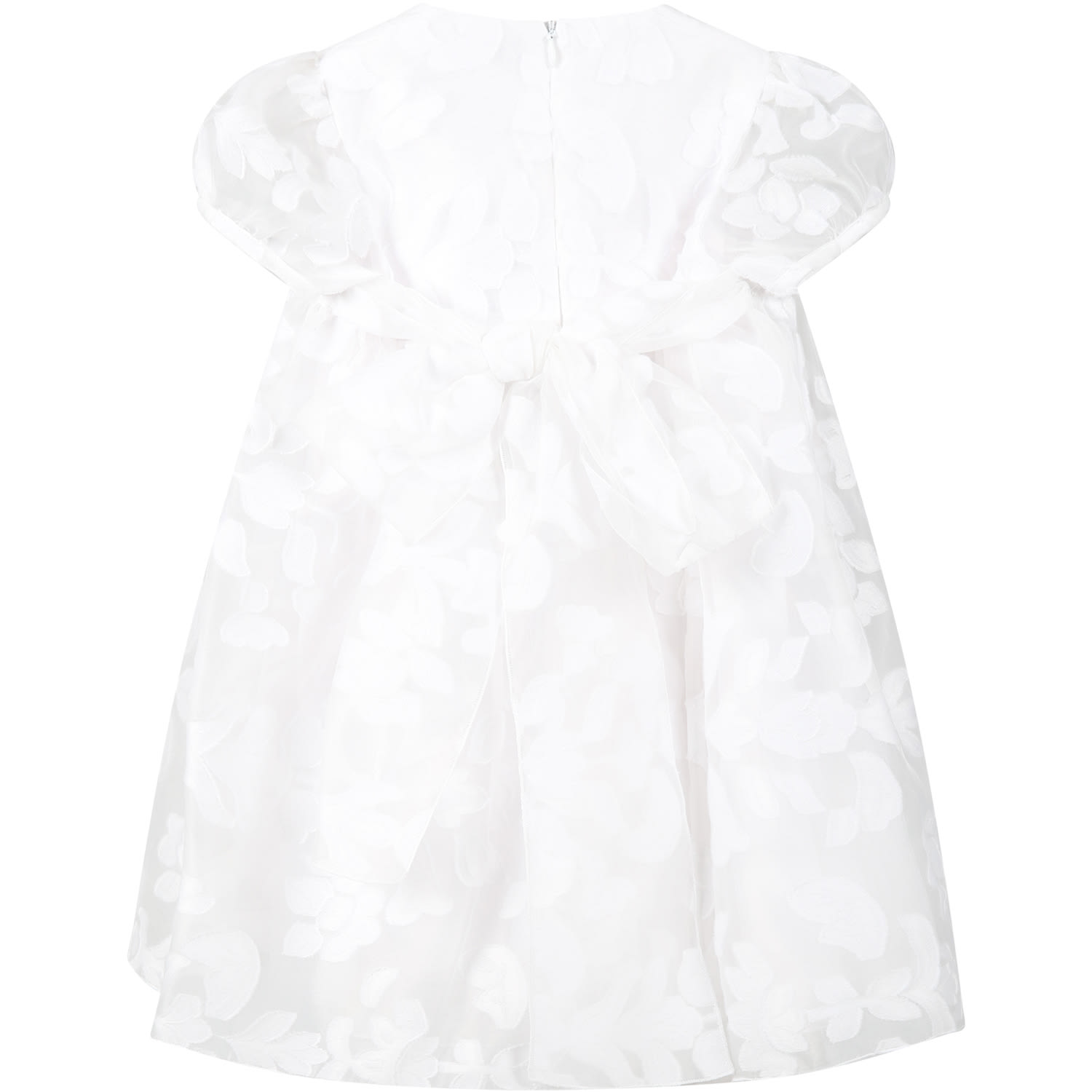 Shop Little Bear White Dress For Baby Girl With Floral Details