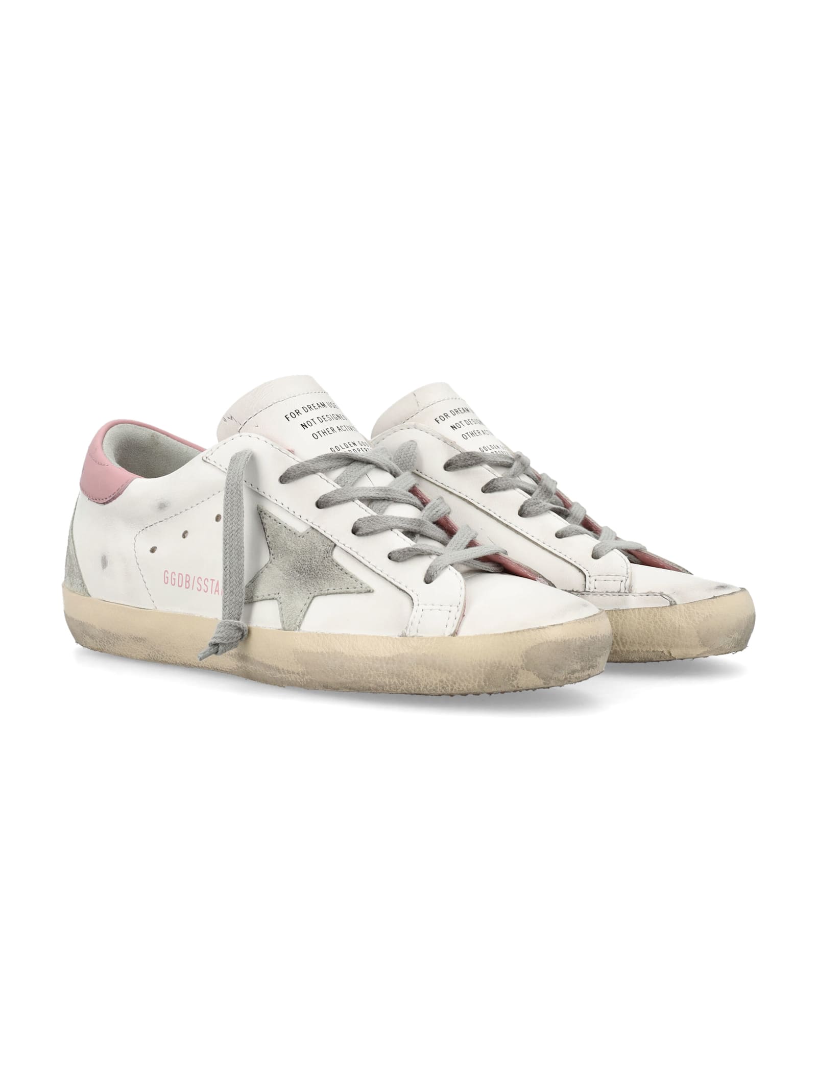 Golden Goose Superstar Leather Upper And Heel Suede Star And Spur Cream Sole Sneakers In Multi