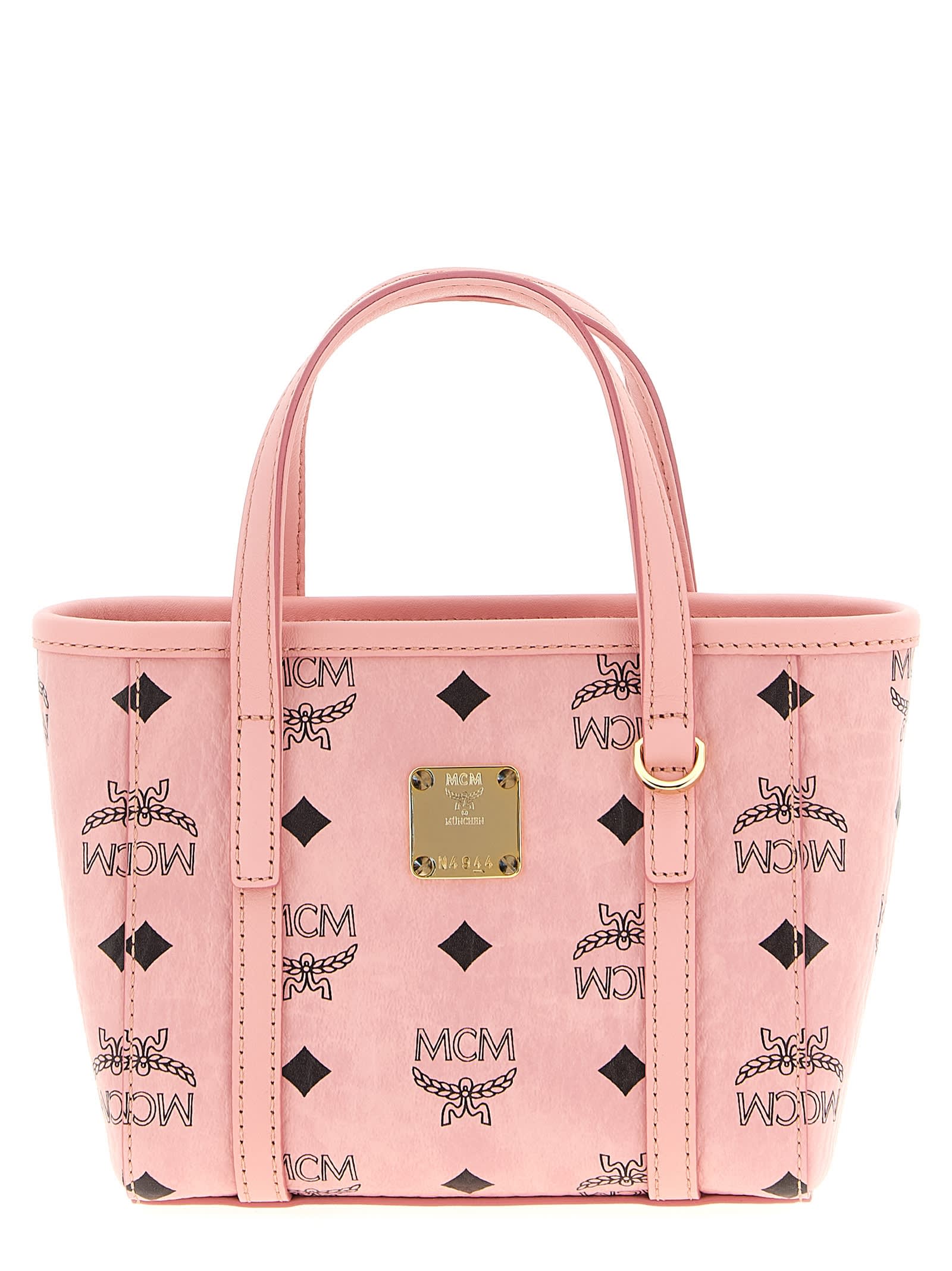 Mcm Toni X-mini Shopping Bag In Pink