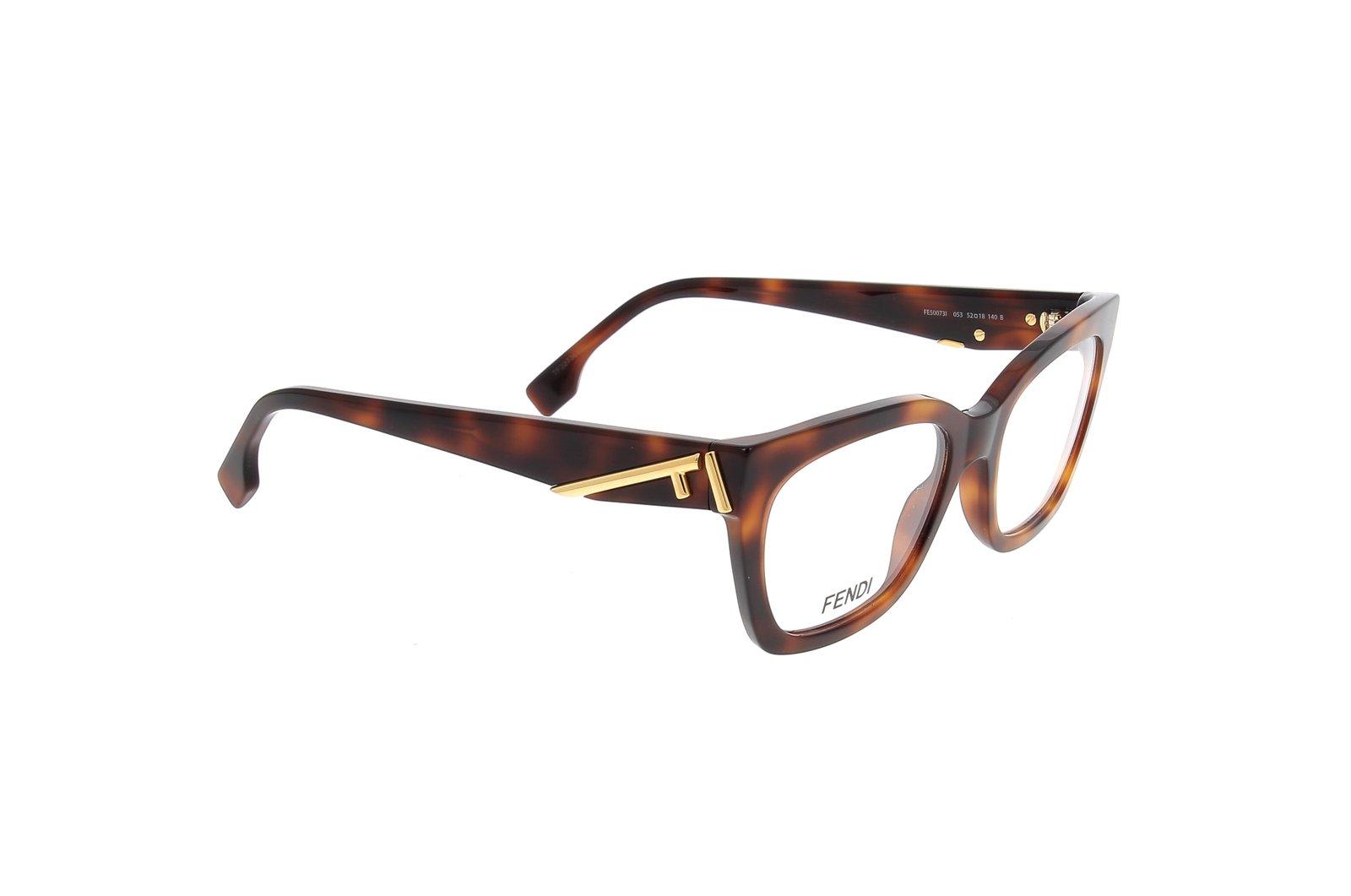 Shop Fendi Cat-eye Frame Glasses In 053 - Black