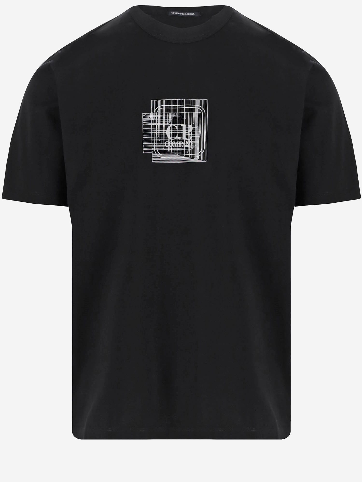 C.P. COMPANY COTTON T-SHIRT WITH LOGO PRINT