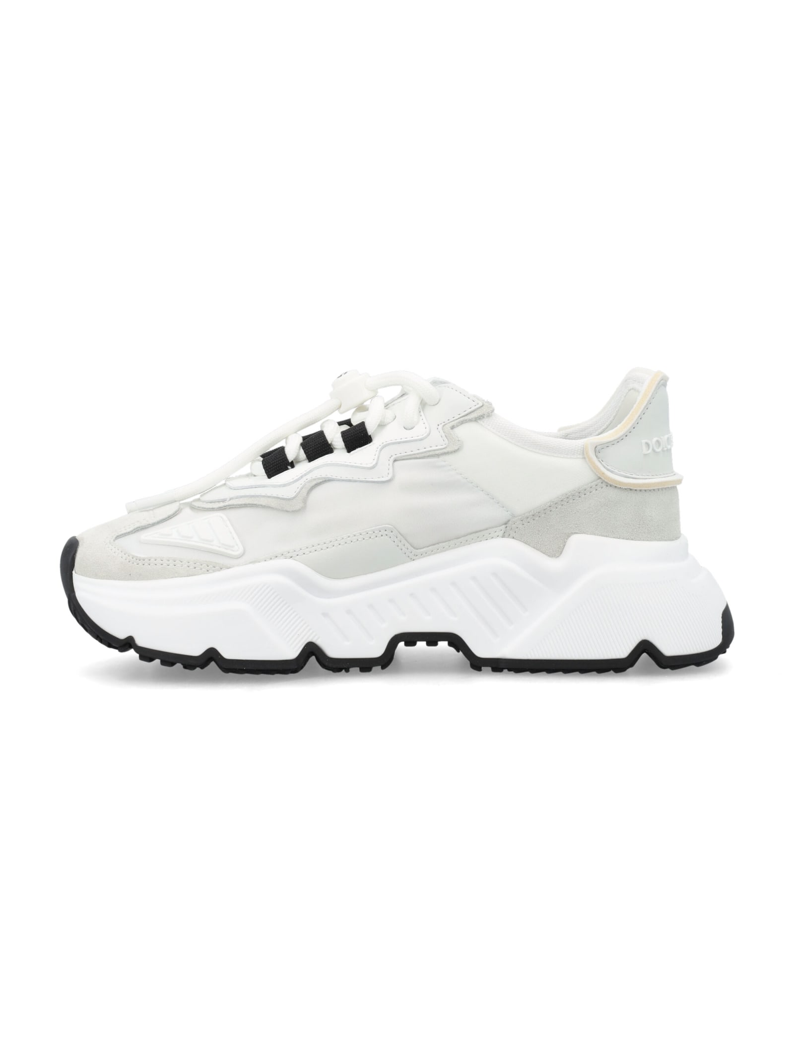 Shop Dolce & Gabbana Mixed-material Daymaster Women Sneakers In White