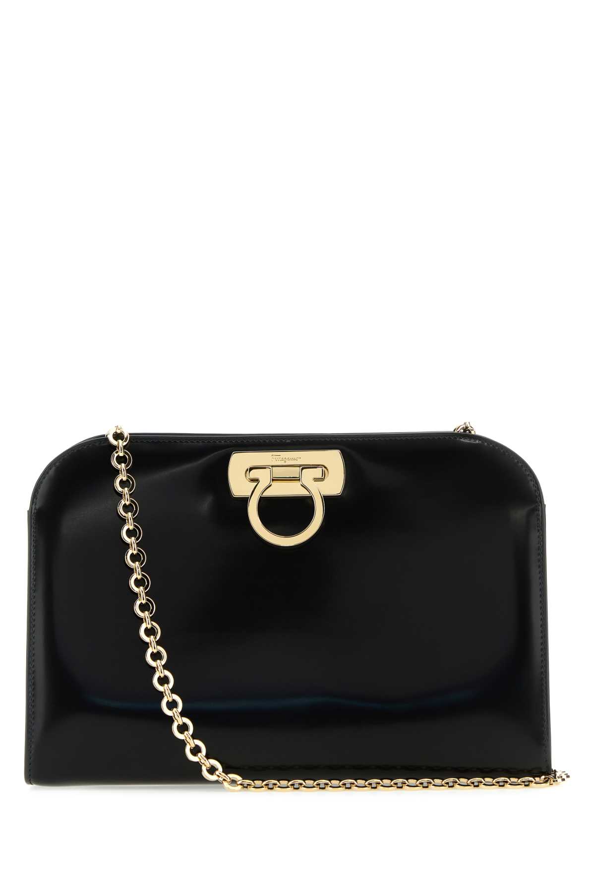 Shop Ferragamo Black Leather Clutch In Neroneronero