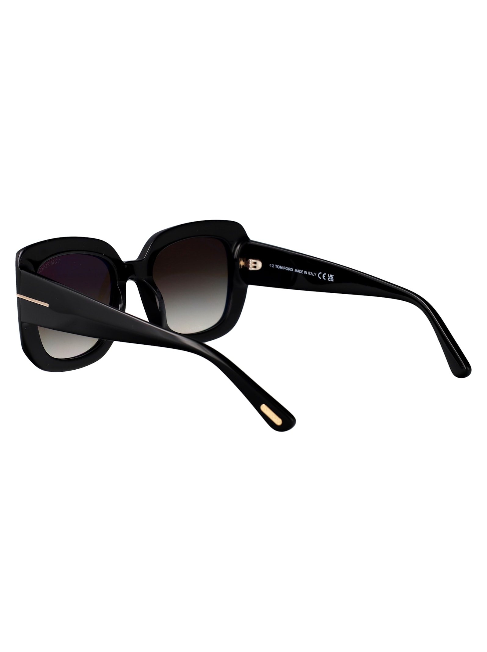 Tom Ford Geometric Frame Sunglasses In Black