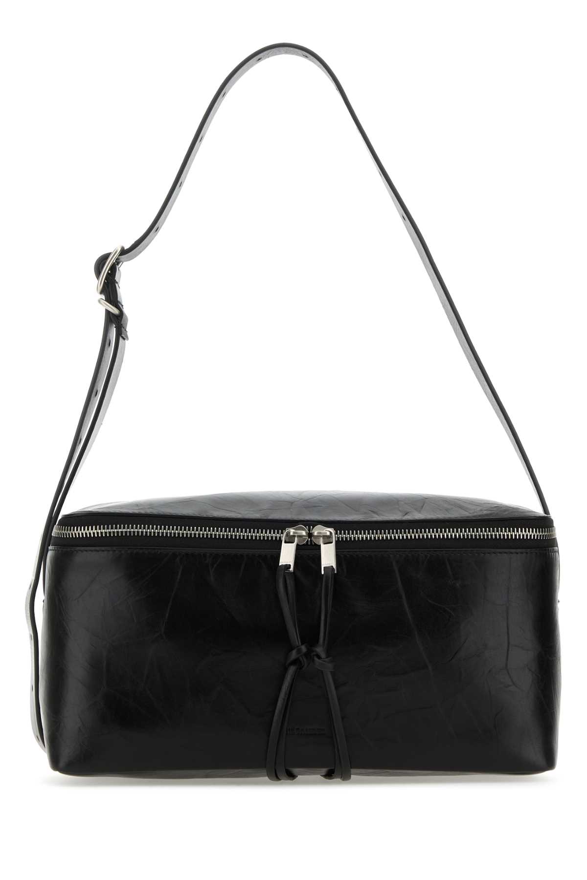 Black Leather Medium Shoulder Bag