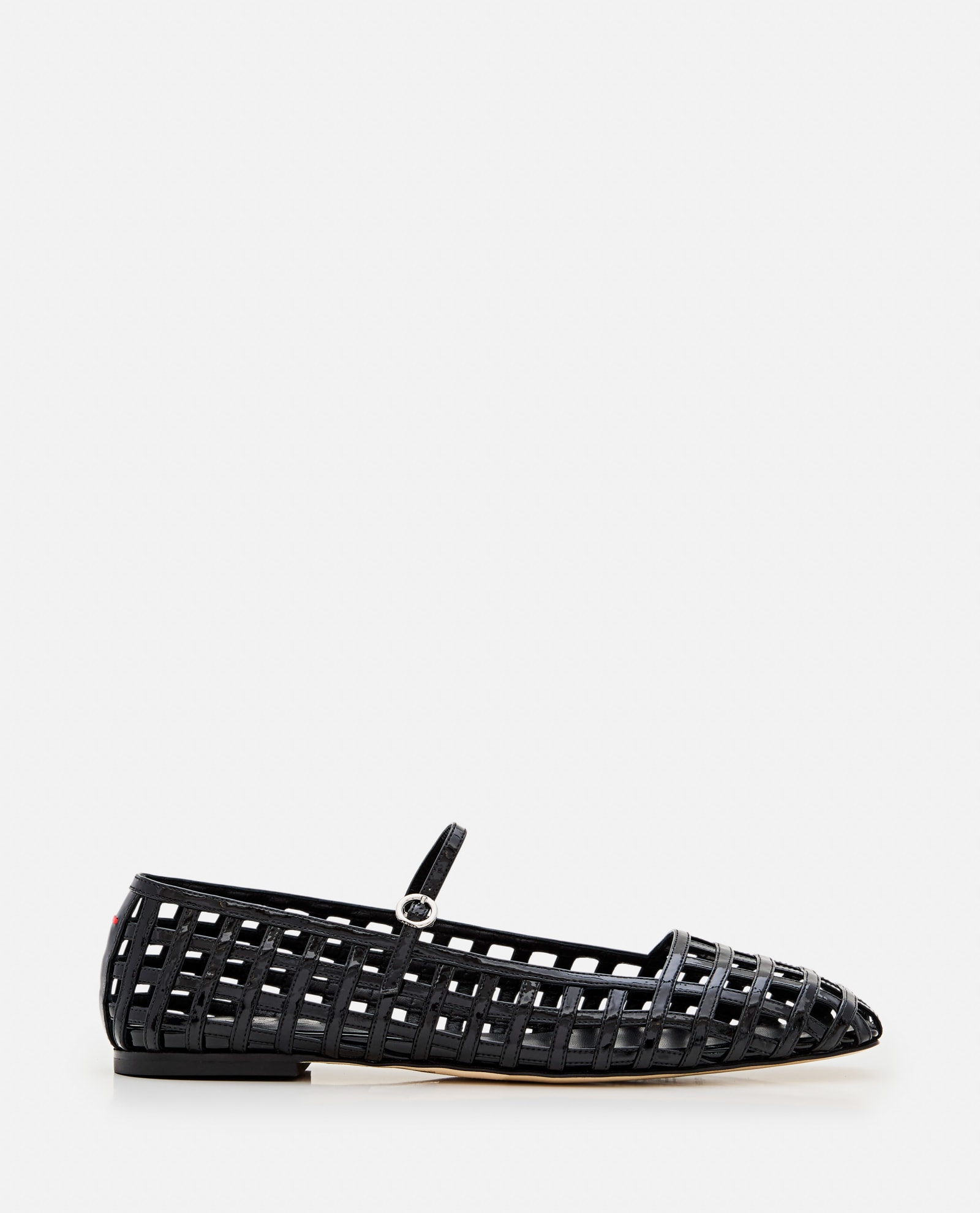 Shop Aeyde Uma Caged Patent Leather Ballet Flat In Black