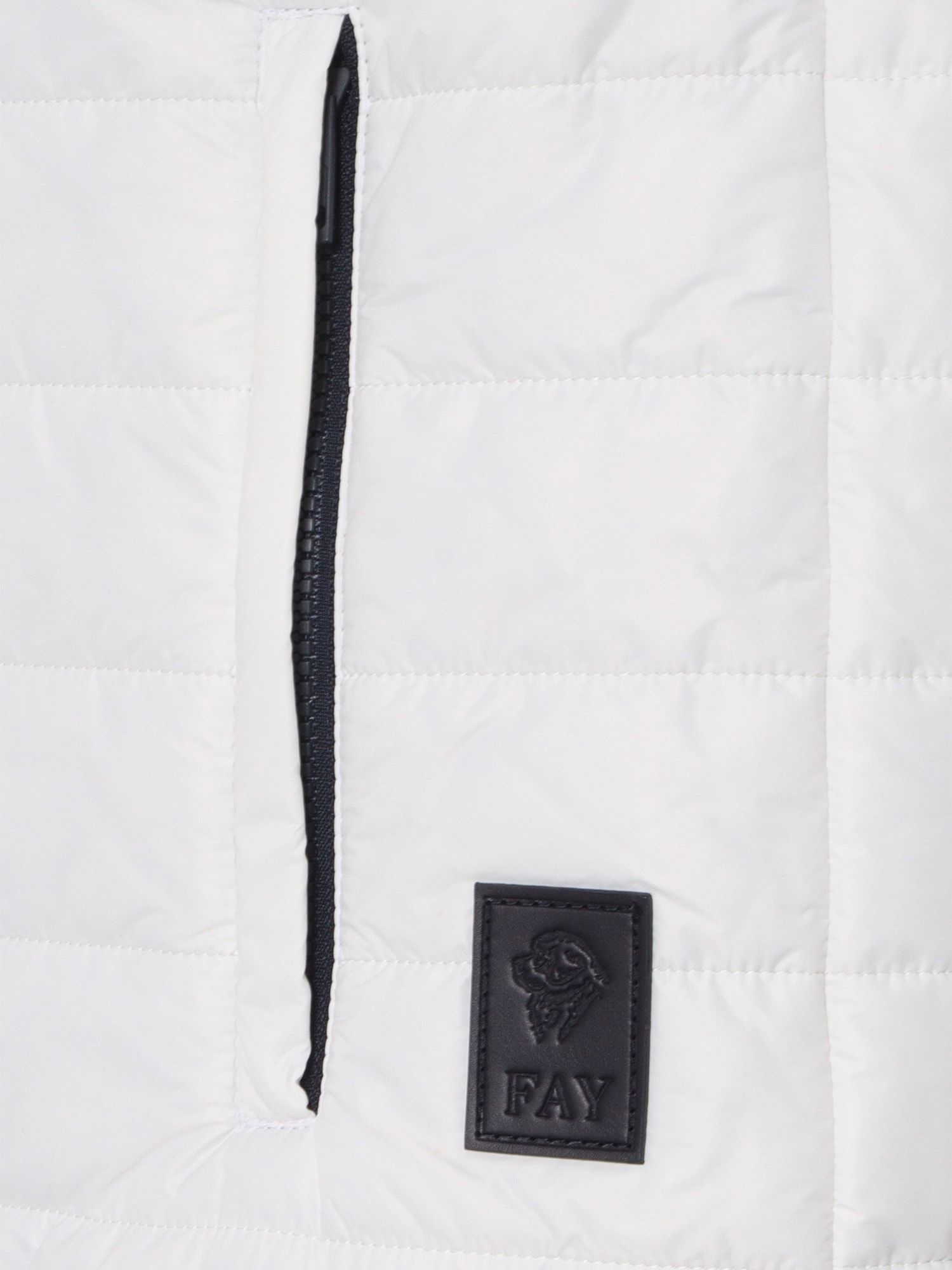 Fay Quilted Padded Vest With High Collar In White