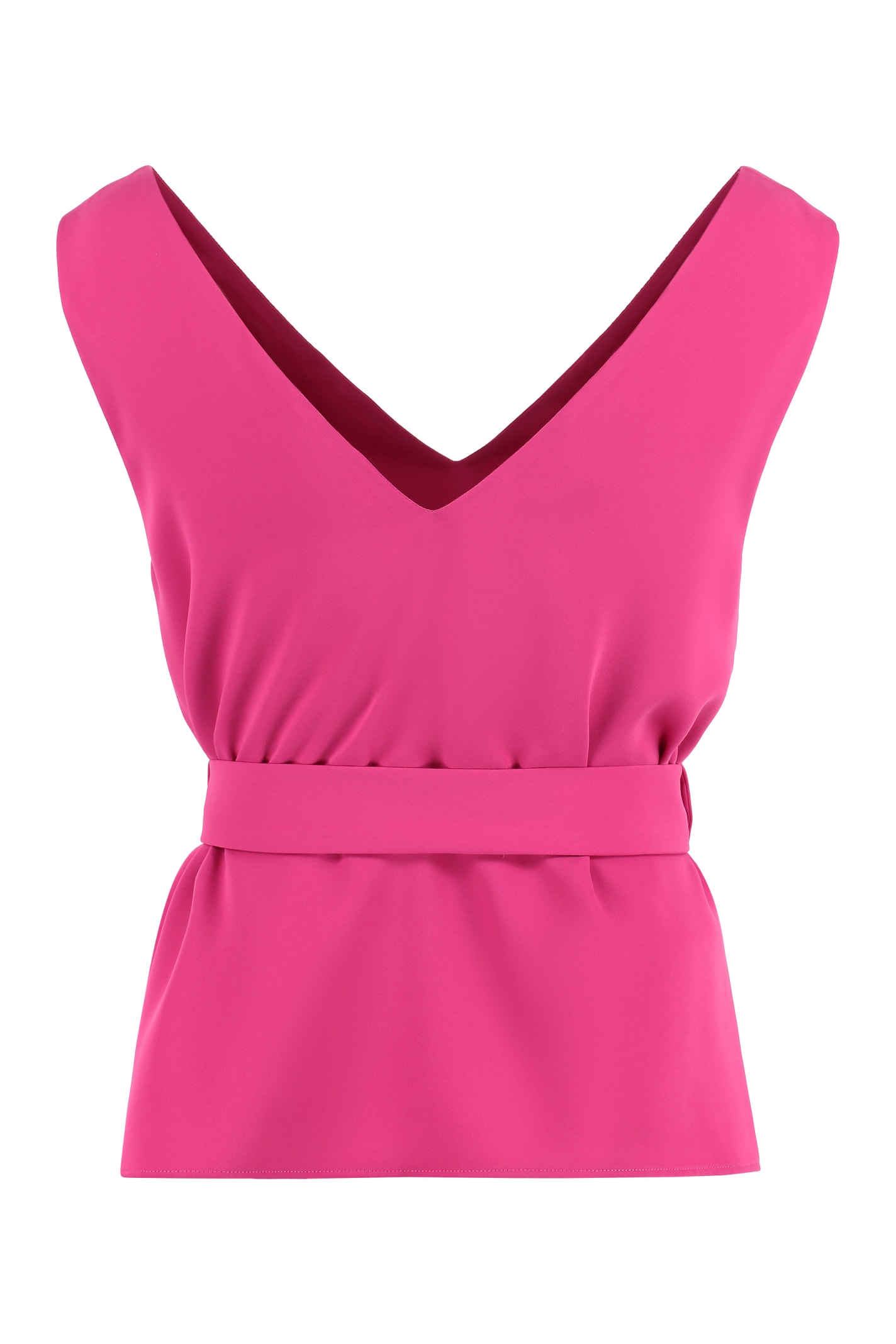 Shop P.a.r.o.s.h Belted Top In Fuchsia