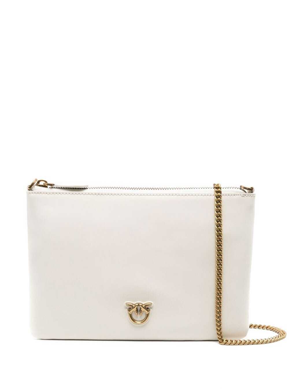 Pinko Shoulder Bag With Logo Plaque In White
