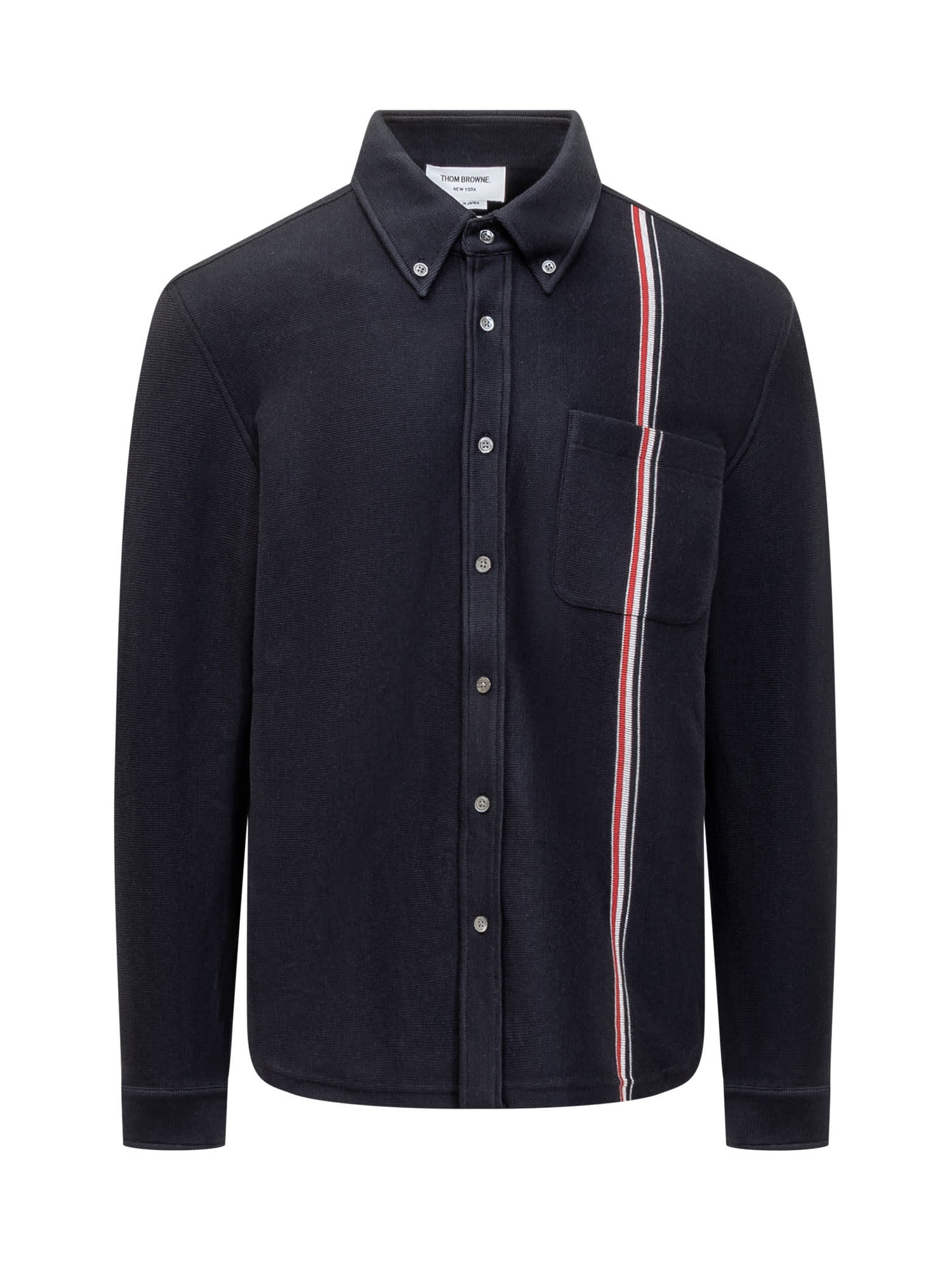 Shop Thom Browne Jacket With Rwb Logo In Navy