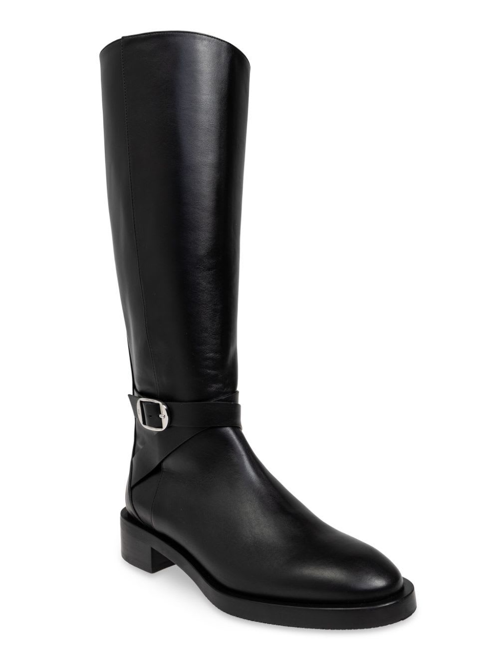 Shop Stuart Weitzman Bella Belted Boot In Blk Black