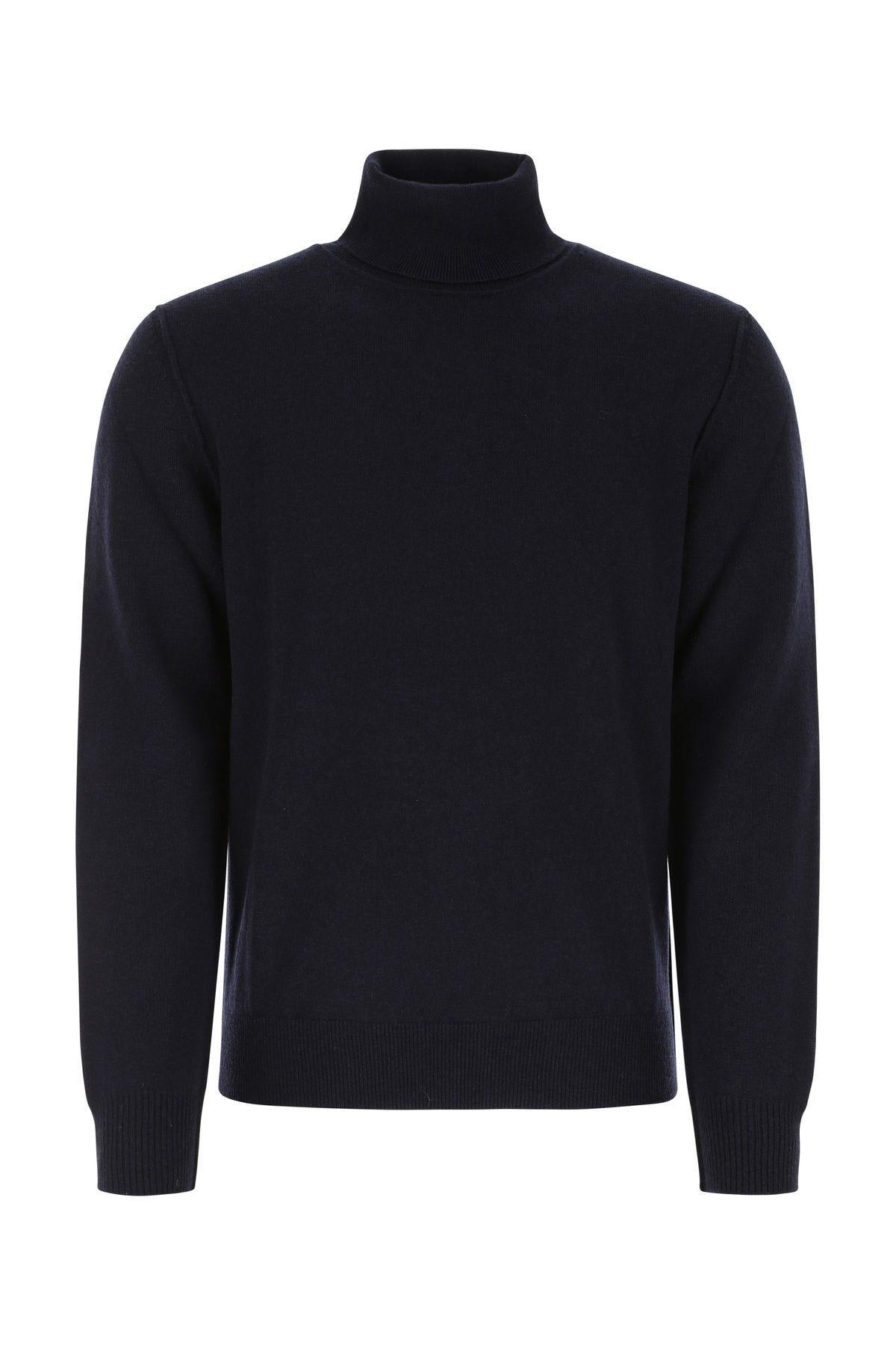 Shop Maison Margiela Dark Blue Cashmere Sweater In Navy