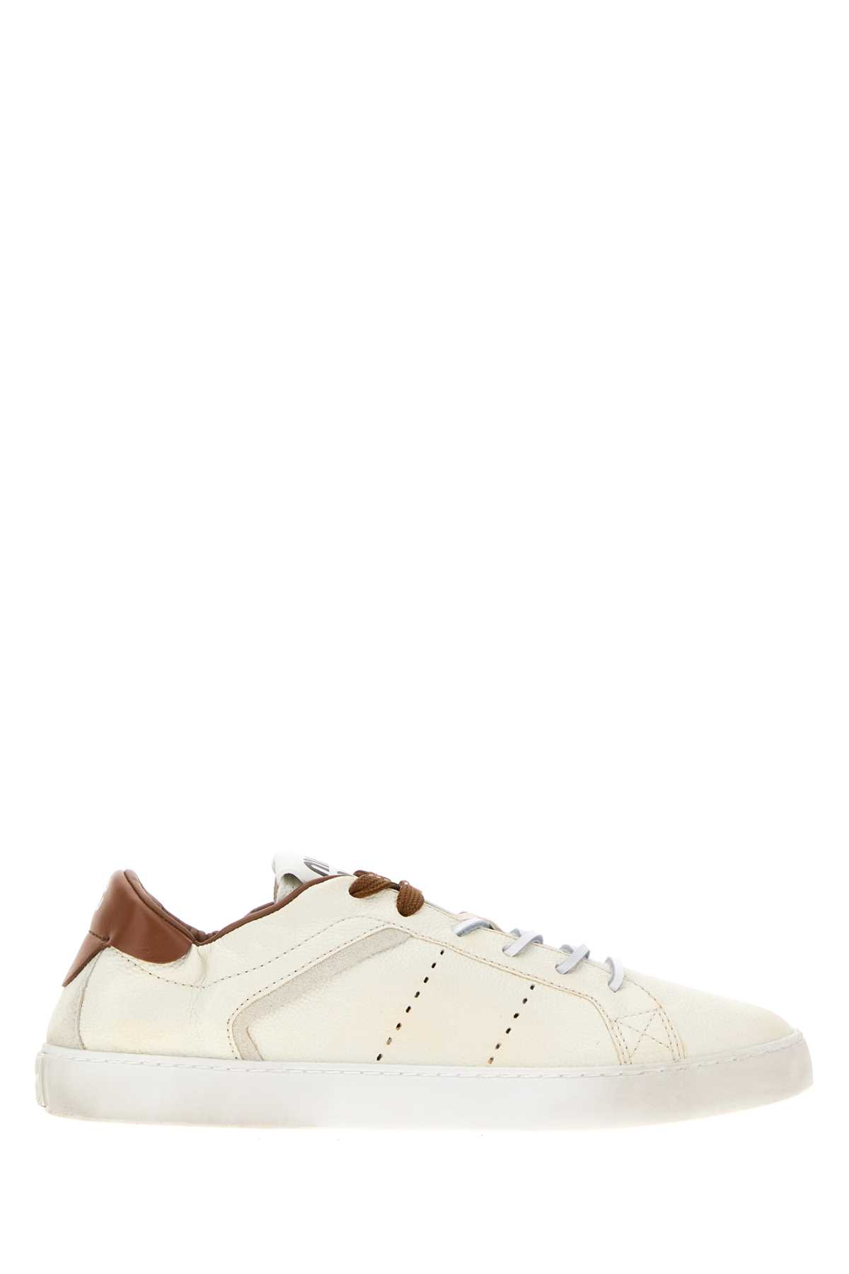 Miu Miu Ivory Leather Sneakers In White