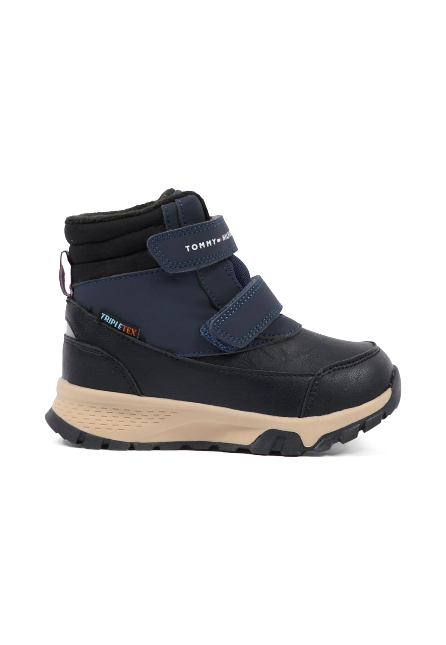 Tommy Hilfiger Black Ankle Boots For Boy With Logo In Black
