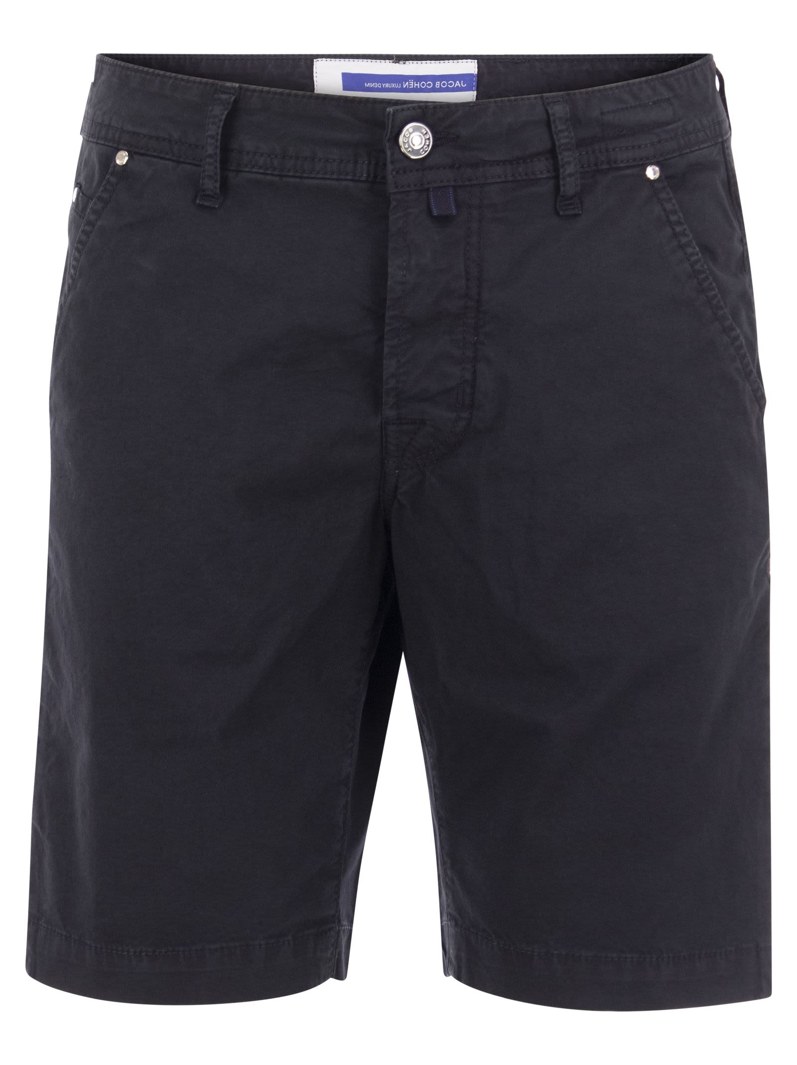 Shop Jacob Cohen Cotton Bermuda Shorts In Blue