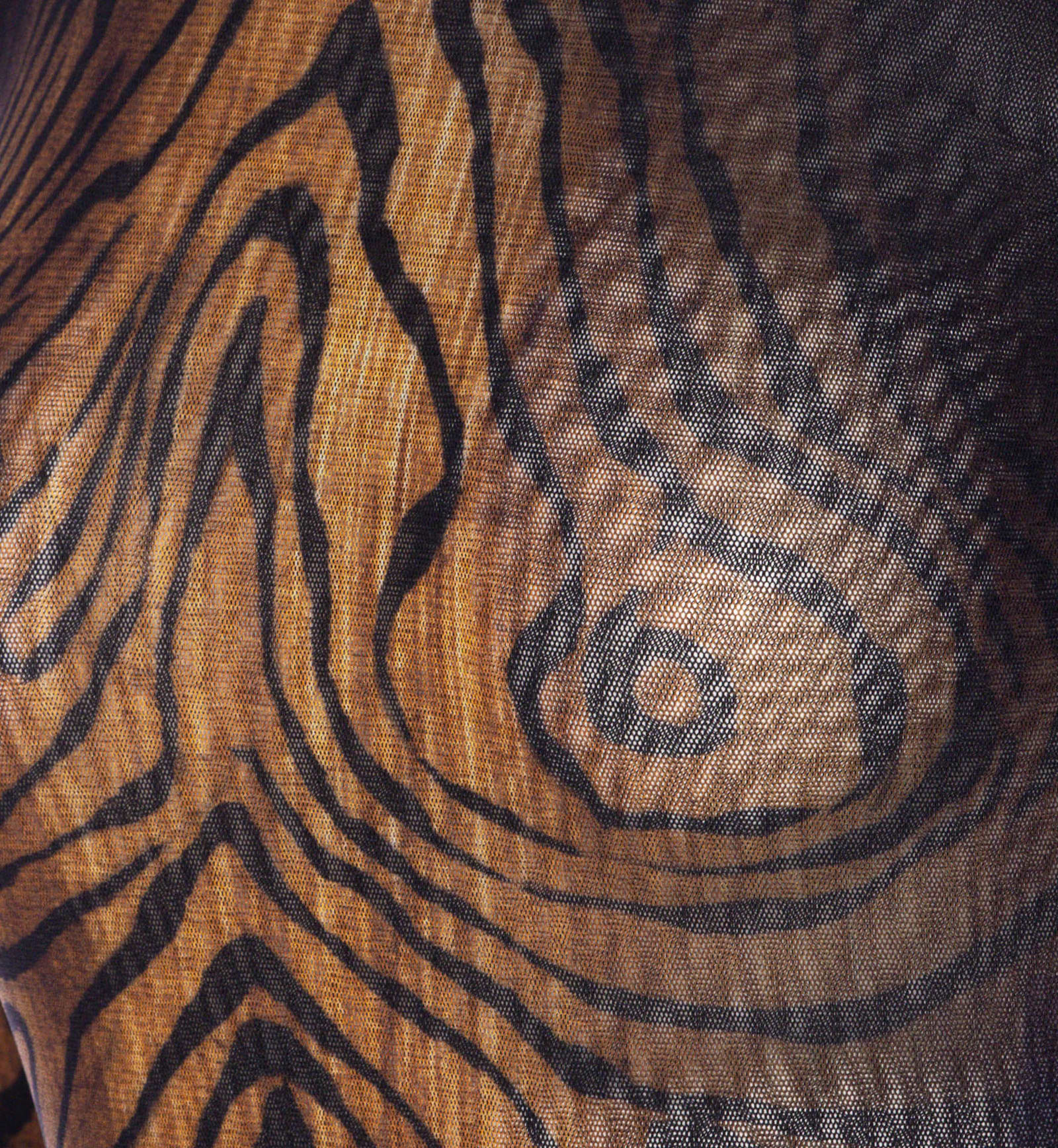 Jean Paul Gaultier Abstract Pattern Crew Neck Long Sleeve Bodysuit In Brown