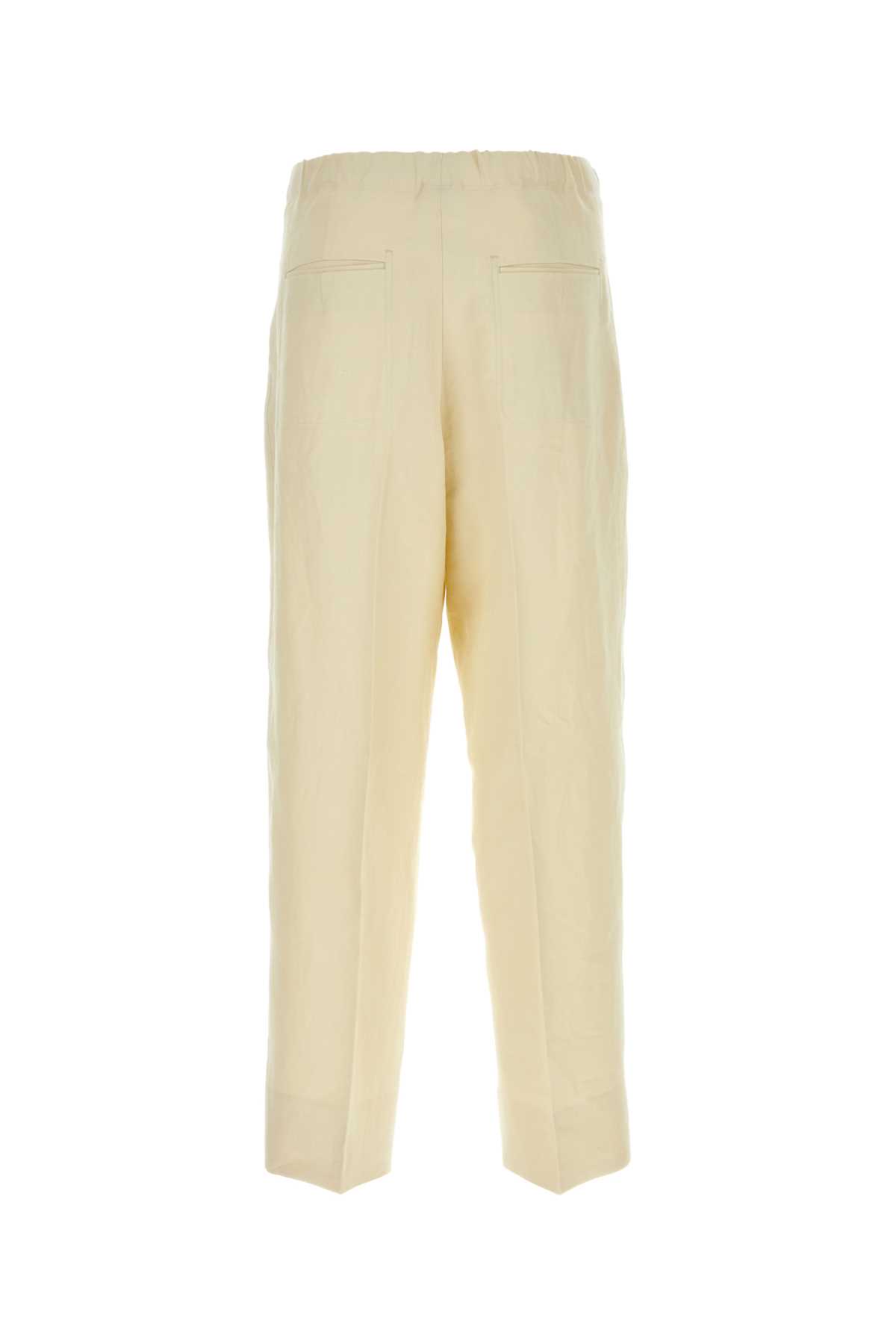 Shop Zegna Sand Linen Pant In Nr