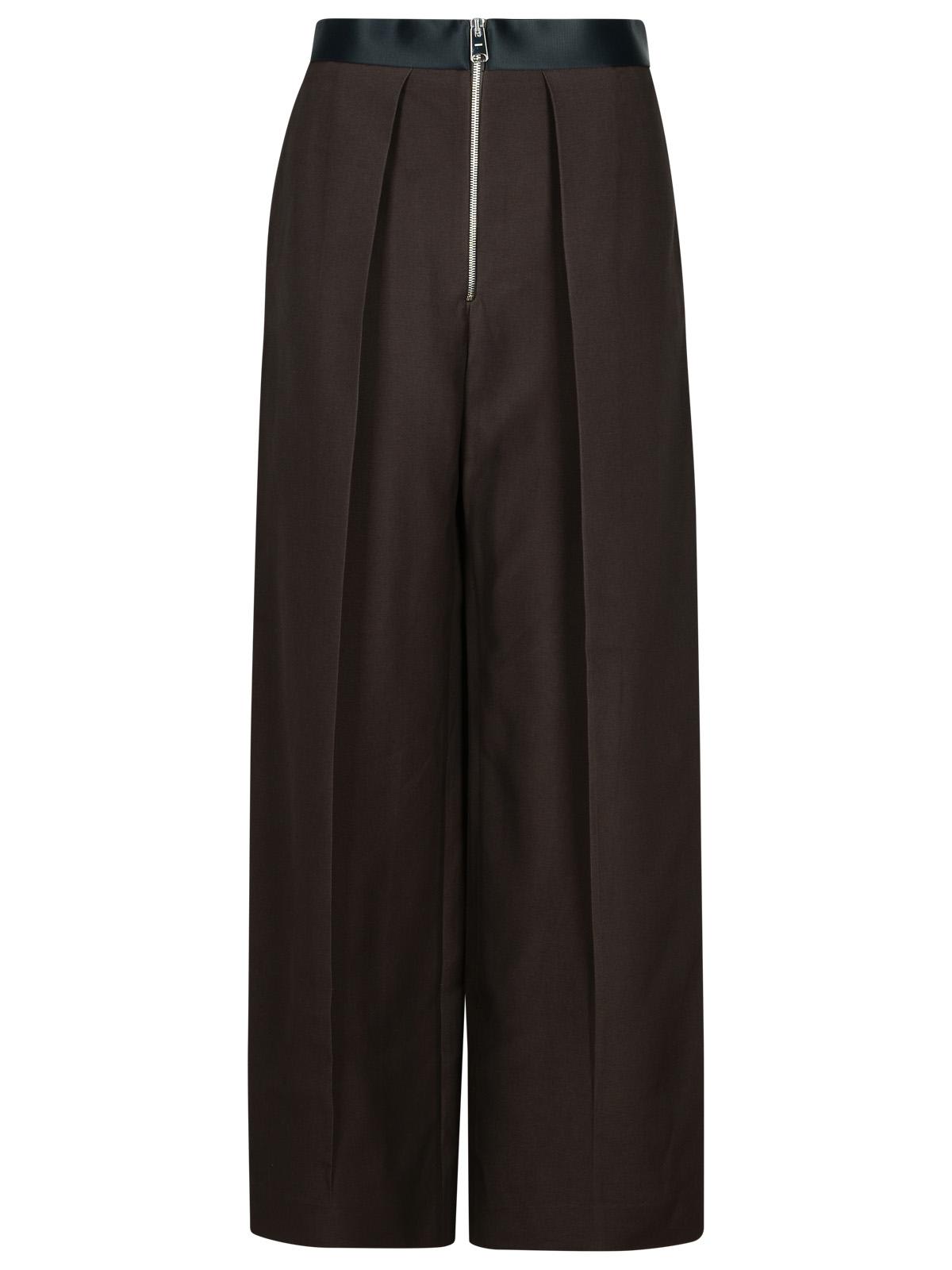 Shop Khaite Marine Brown Viscose Blend Pants