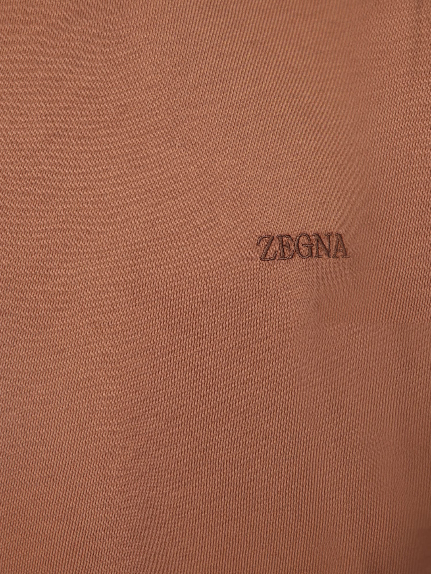 Shop Zegna Brown Cotton T-shirt