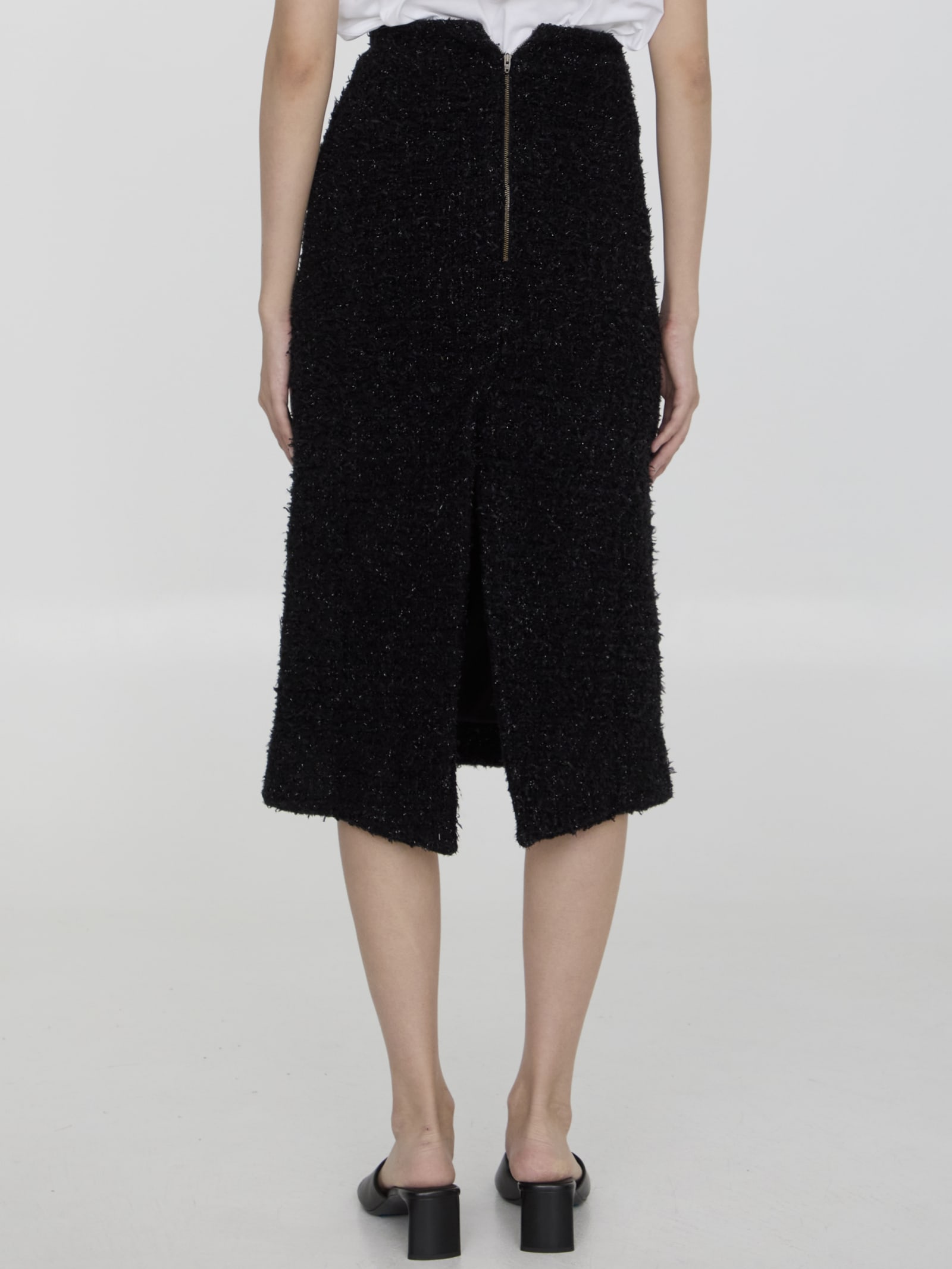 Shop Balenciaga Midi Sheath Skirt In Black