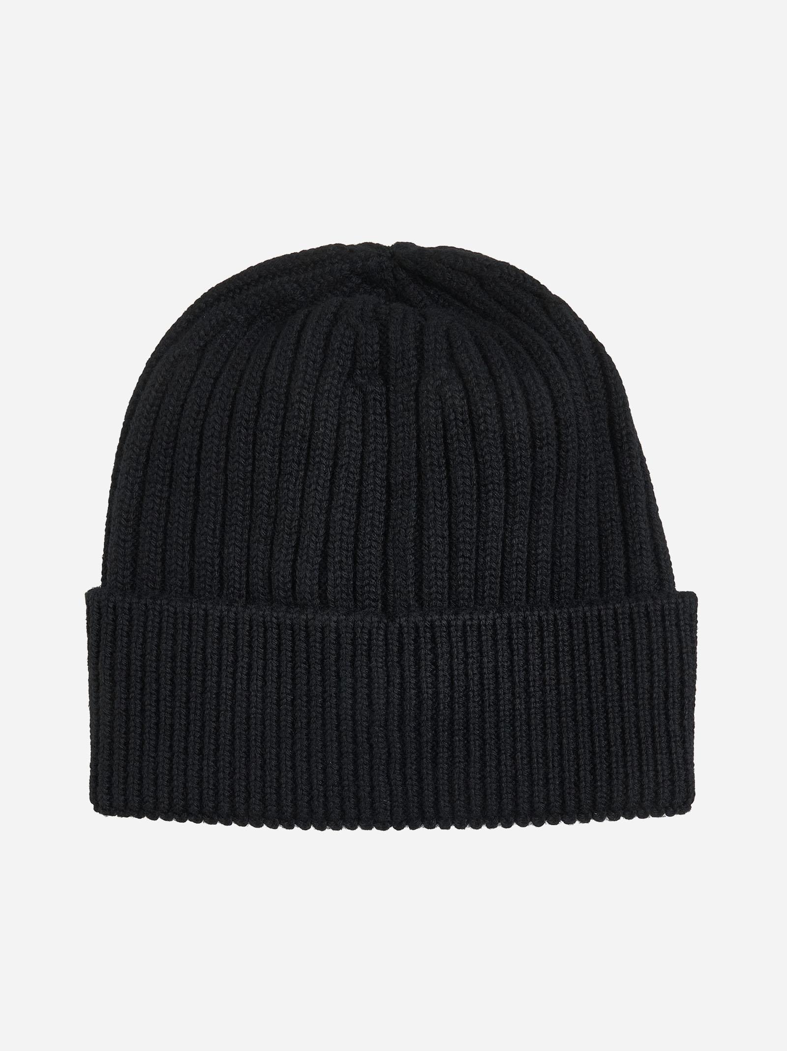 Shop Moncler Logo Wool Beanie In Black