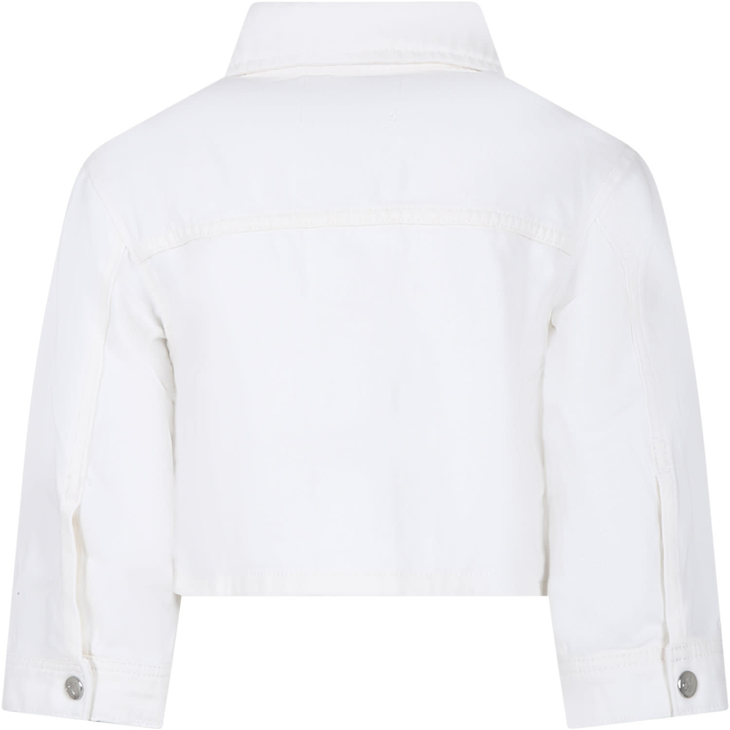 Shop Calvin Klein White Jacket For Girl With Logo
