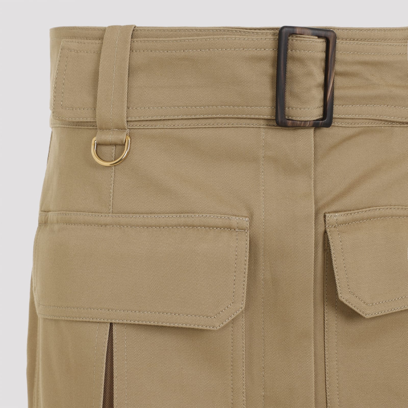 Shop Chloé Cargo Midi Skirt In D Past Khaki