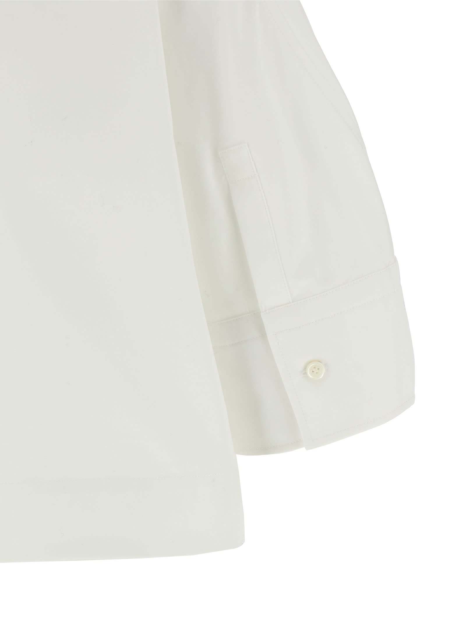Givenchy Cropped Cotton Shirt With Button Closures In White