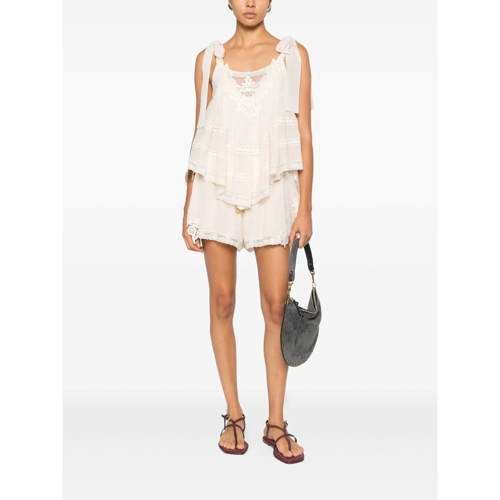 Zimmermann Lace-trim Shorts In Neutral