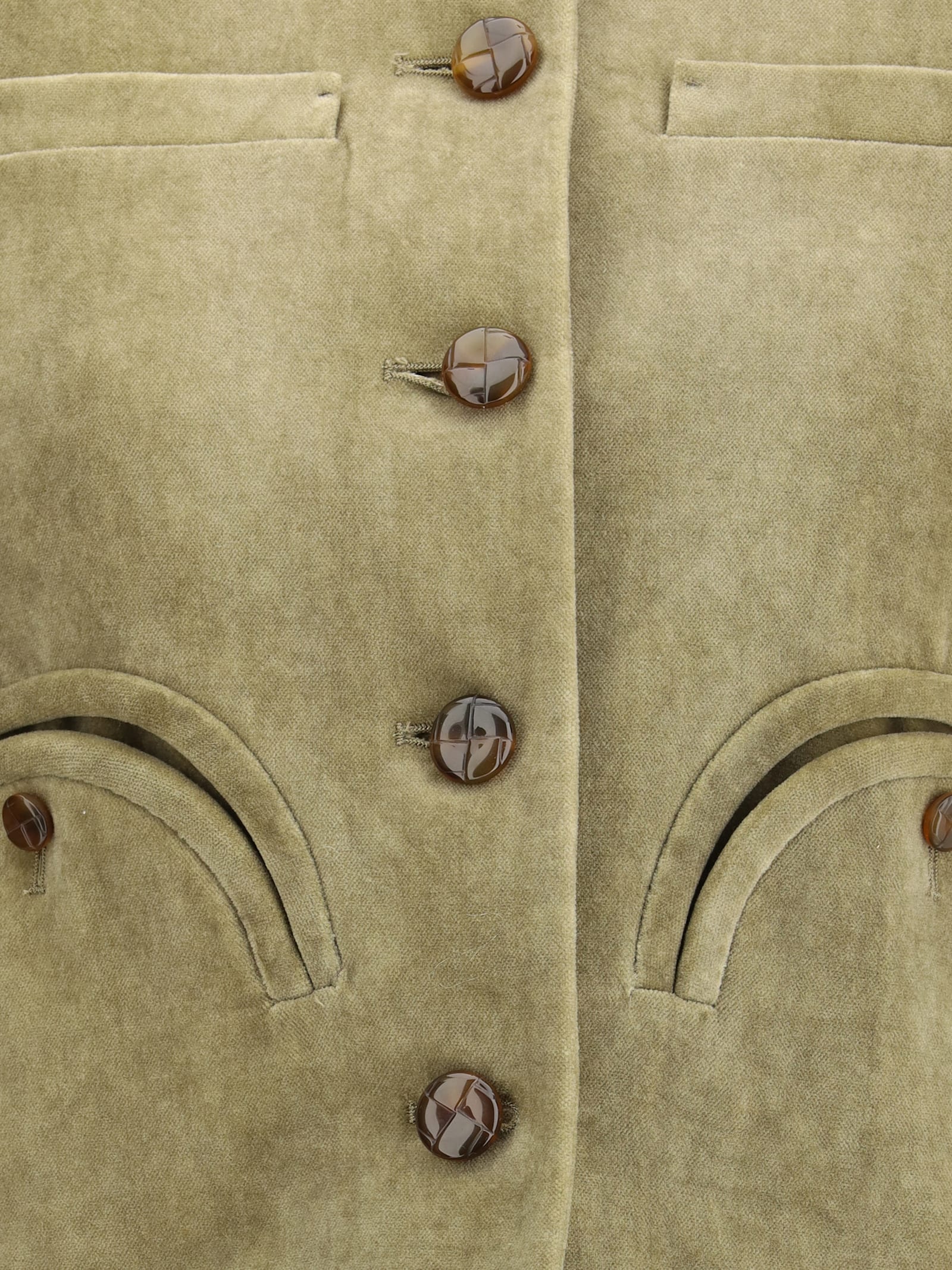 Blazé Milano Shamo Bolero Button-fastening Jacket In Green